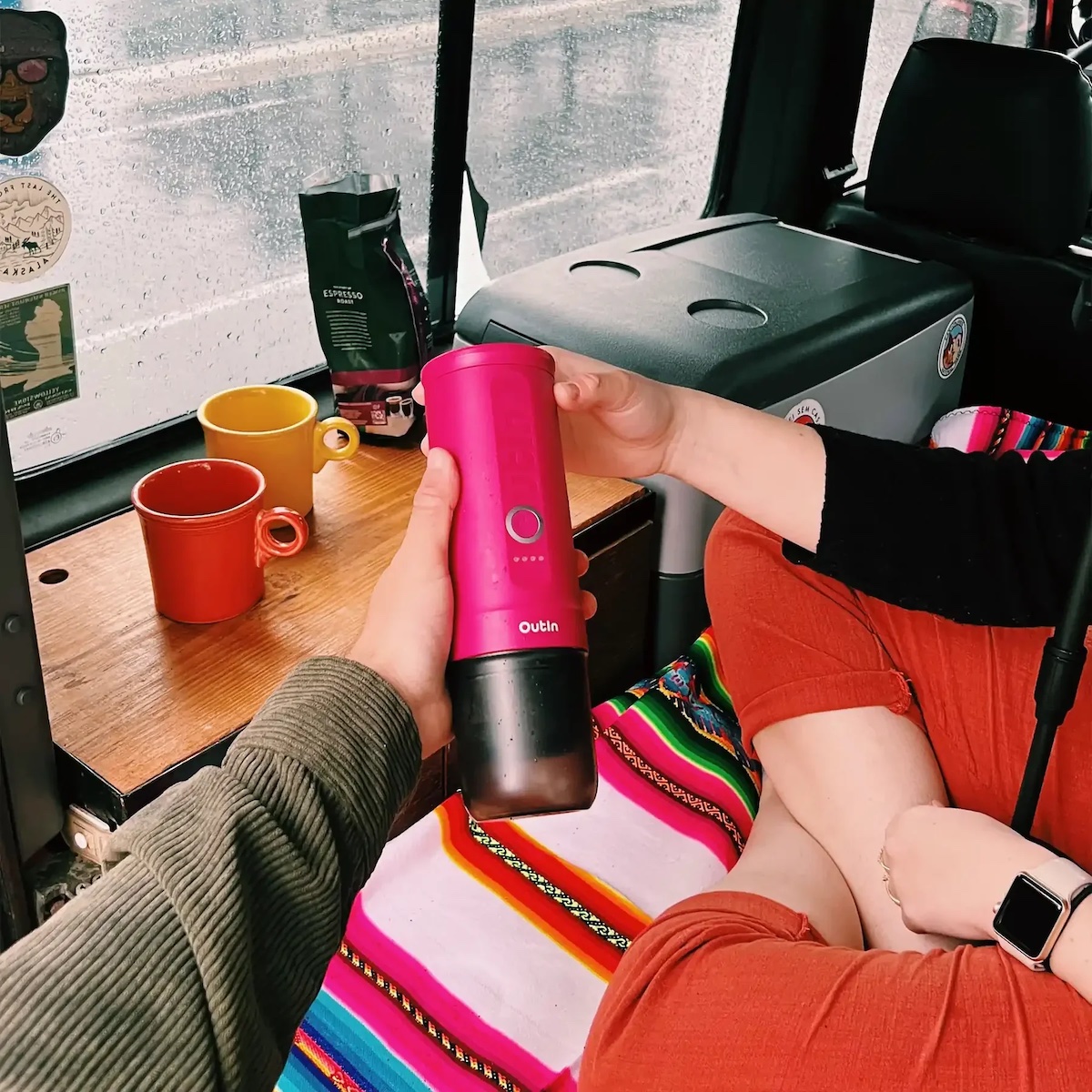Máy pha cà phê OutIn Nano Portable Espresso Machine (Fuchsia Pink)