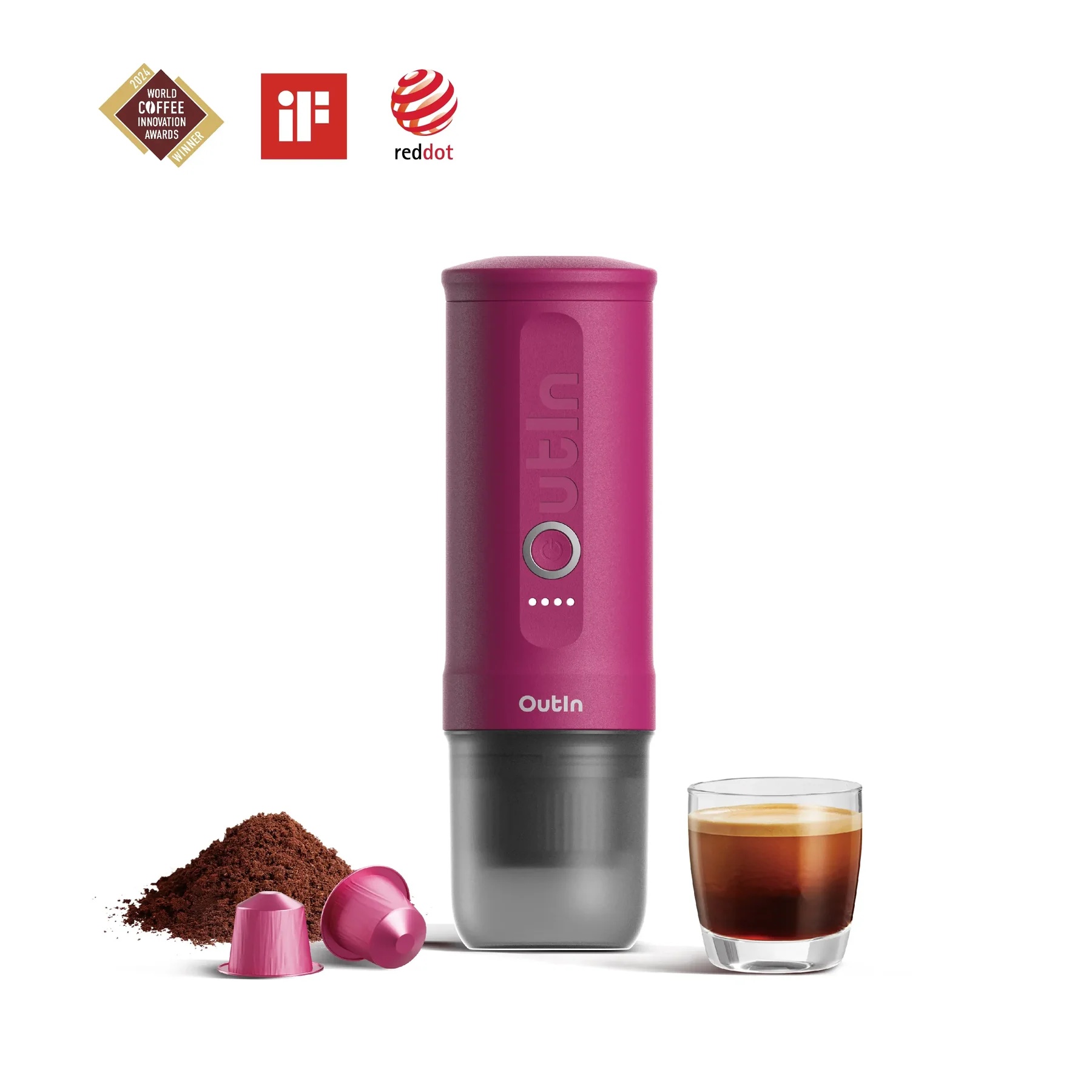 Máy pha cà phê OutIn Nano Portable Espresso Machine (Fuchsia Pink)