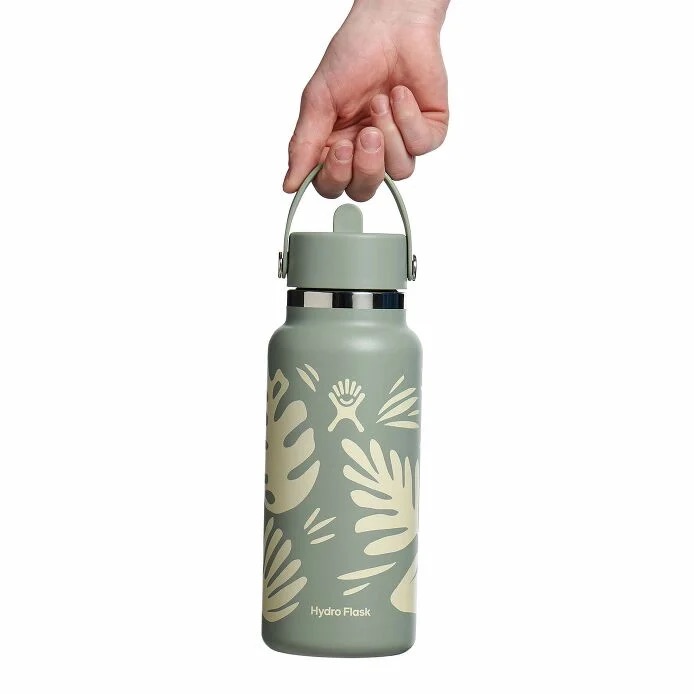 Bình giữ nhiệt Hydro Flask Wide Flex Straw Cap 32 OZ (946ml) - Botanical Bliss Agave (Limited Edition)