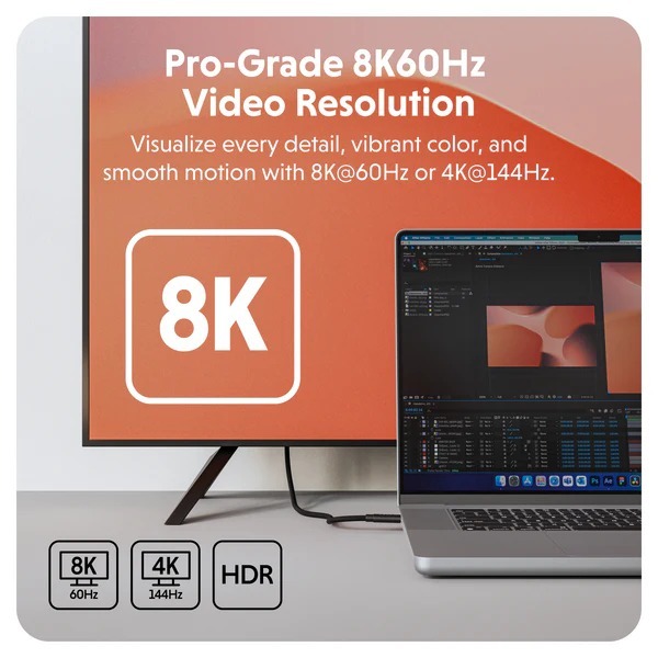 Cáp USB4 HyperDrive 1.2m Braided Performance USB-C TO USB-C