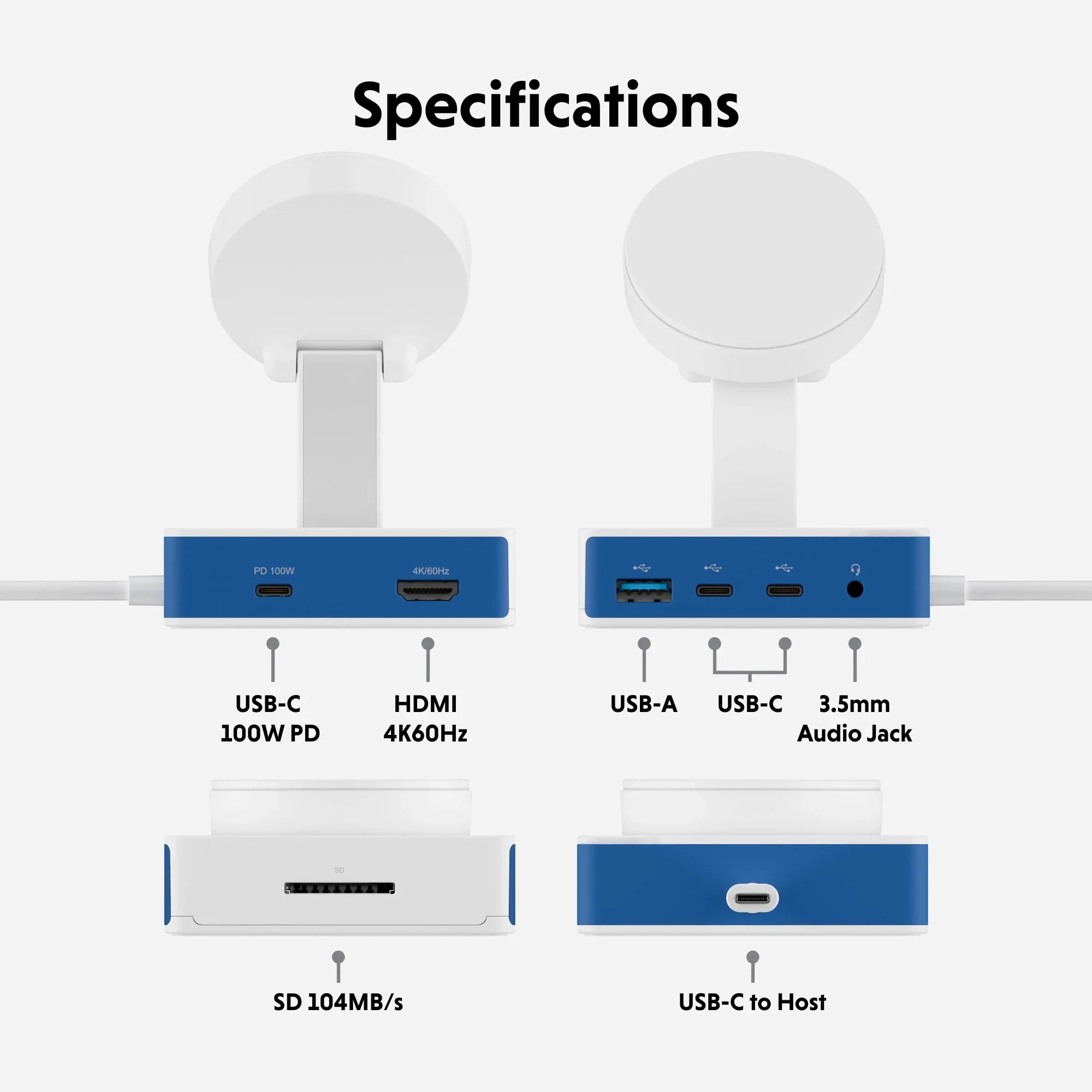 Bộ chuyển đổi HyperDrive Flex 5 Port USB-C Hub with Qi Phone Charger