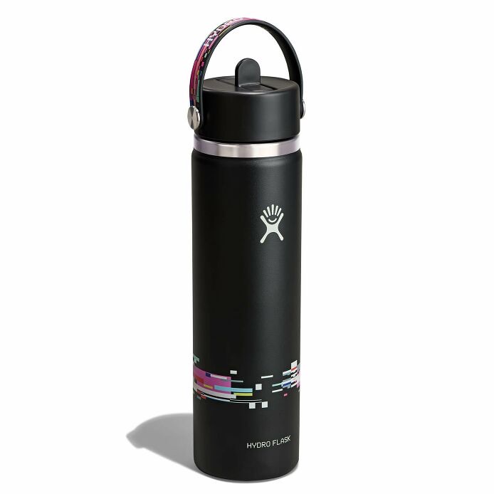 Bình giữ nhiệt Hydro Flask Wide Flex Straw Cap 24 OZ (710ml) - Glitch Black (Limited Edition)