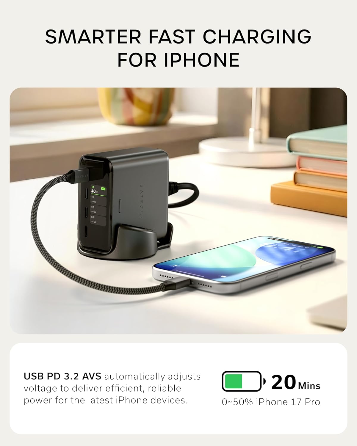 Bộ sạc để bàn Satechi ChargeView 140W Desktop Charger