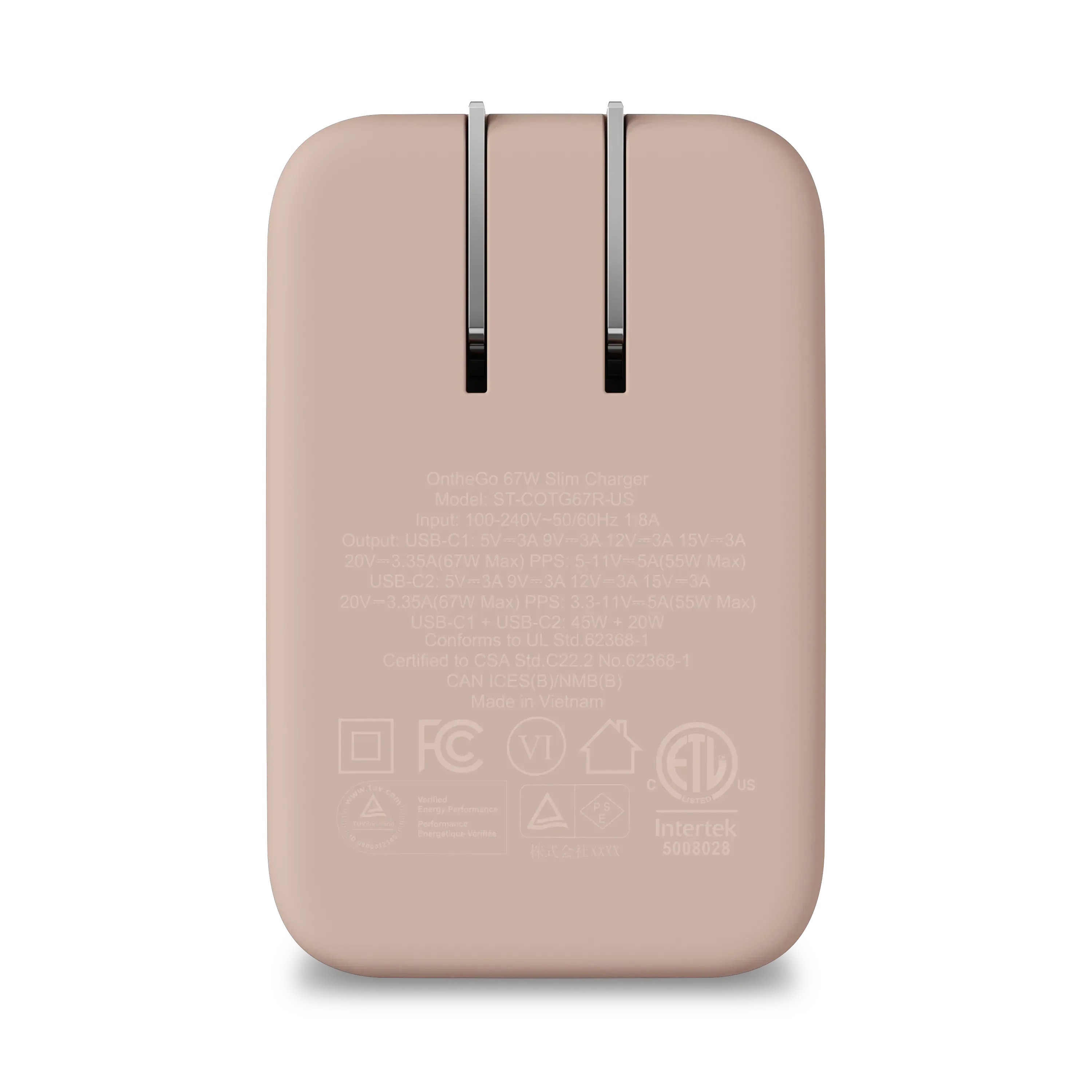 Củ Sạc Tường Satechi OntheGo 67W 2 Cổng USB-C