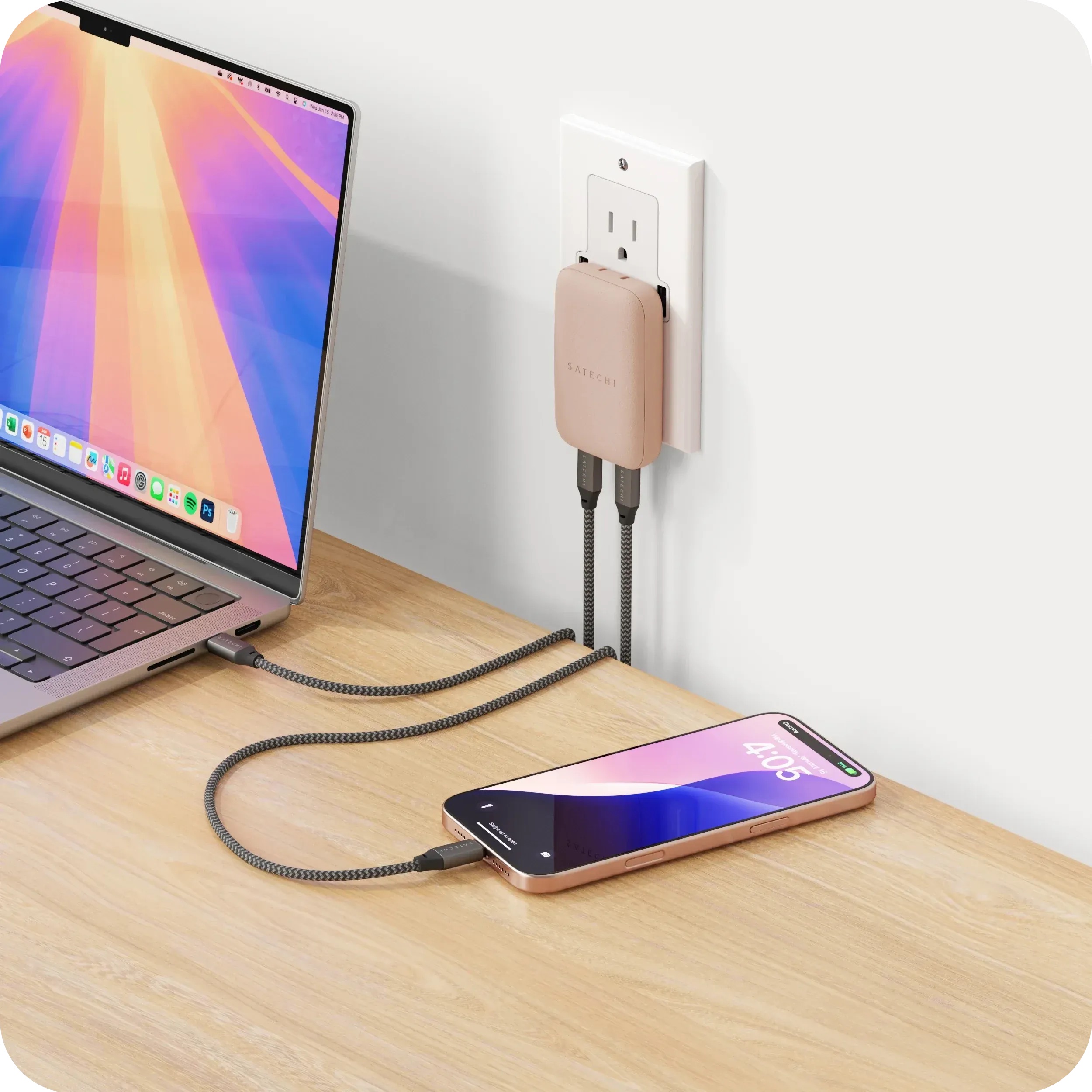 Củ Sạc Tường Satechi OntheGo 67W 2 Cổng USB-C