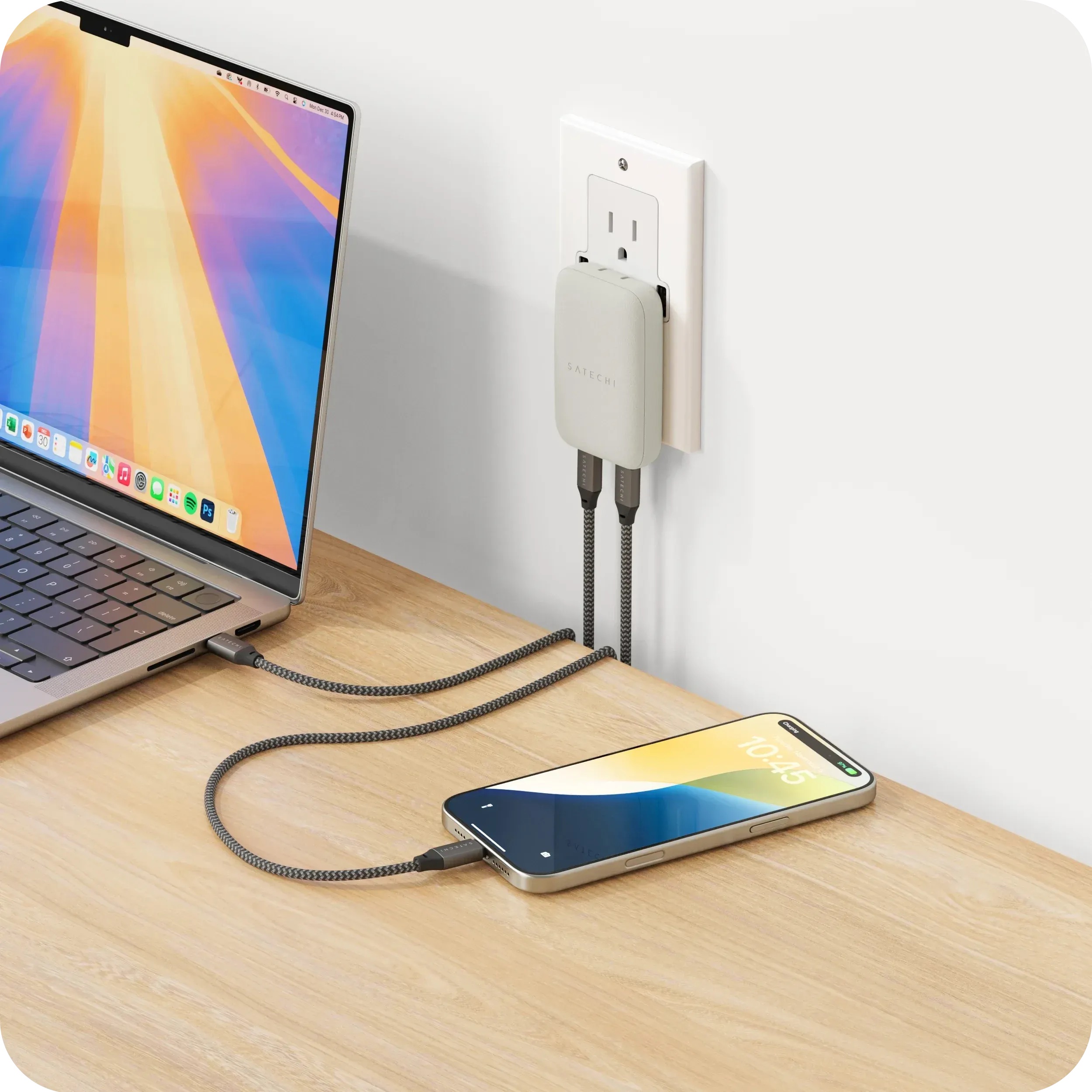 Củ Sạc Tường Satechi OntheGo 67W 2 Cổng USB-C