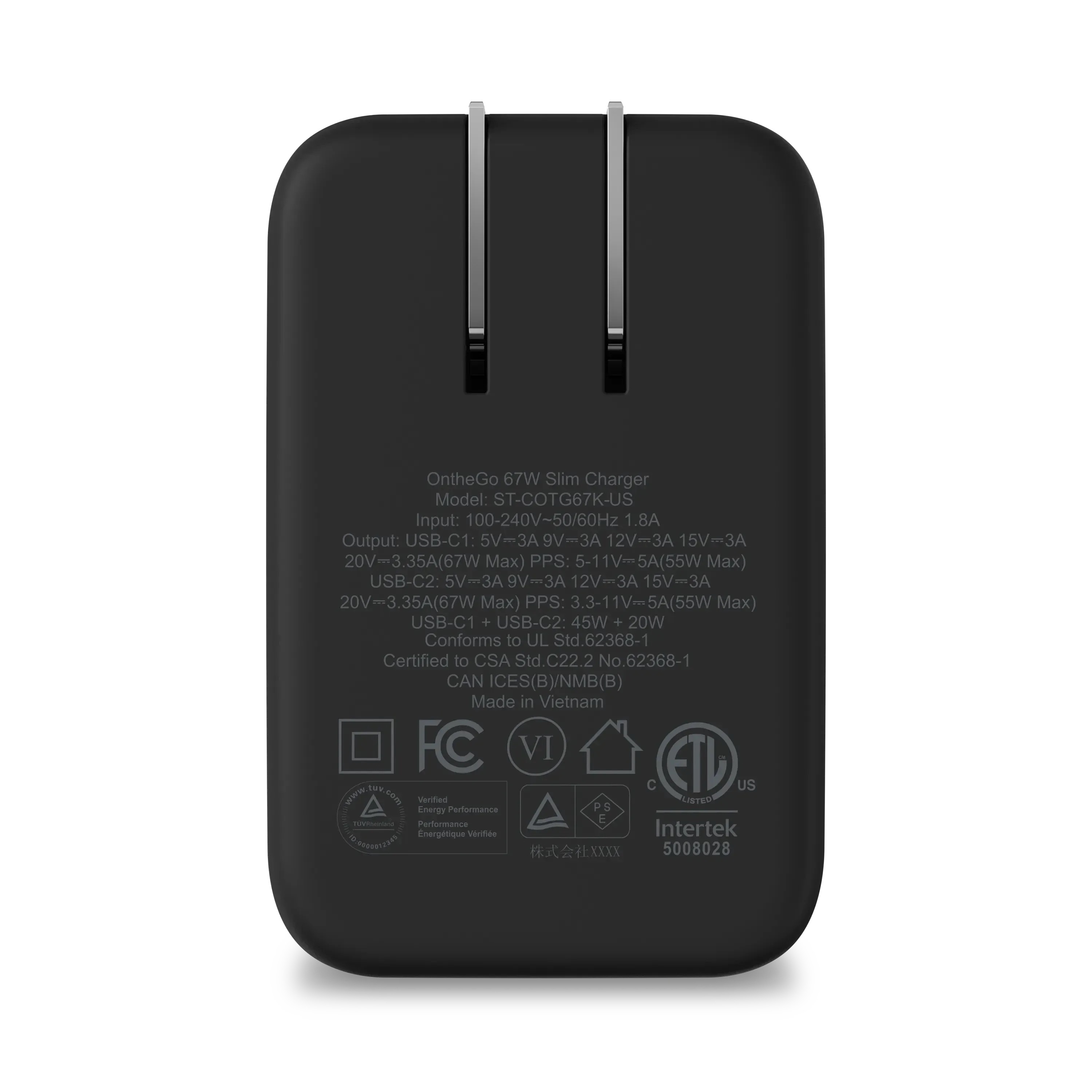 Củ Sạc Tường Satechi OntheGo 67W 2 Cổng USB-C