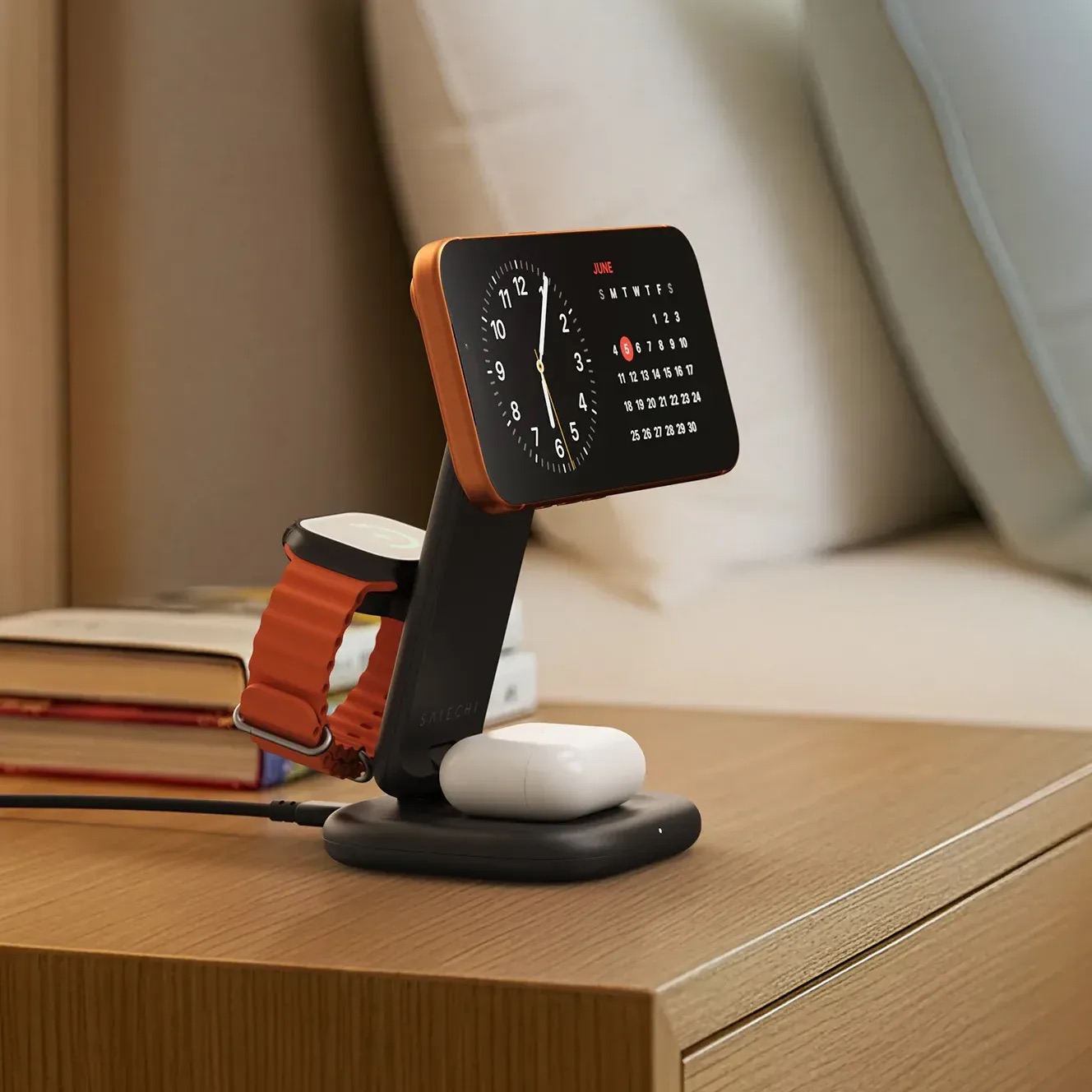Đế sạc không dây Satechi 3-in-1 Foldable Qi2 25W