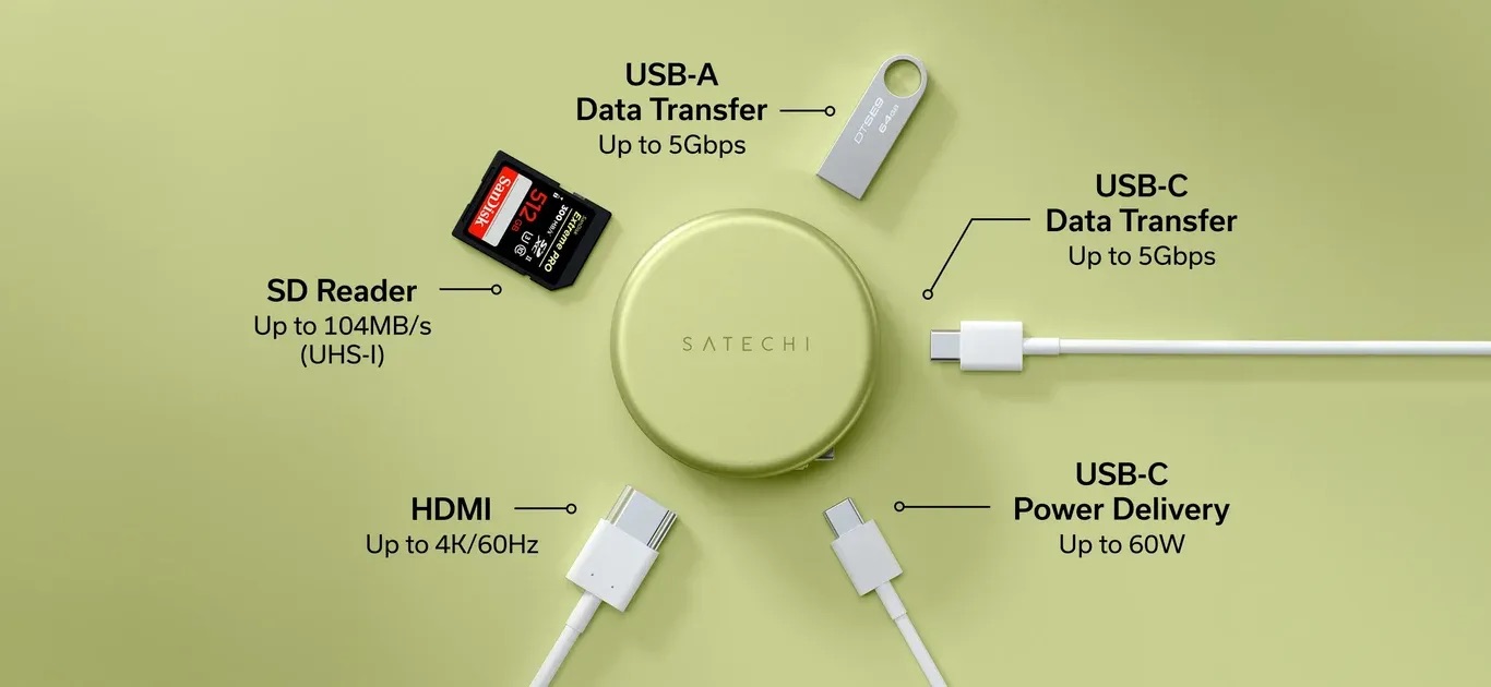 Hub chuyển đổi Stechi OntheGo 5-in-1 Multiport Adapter