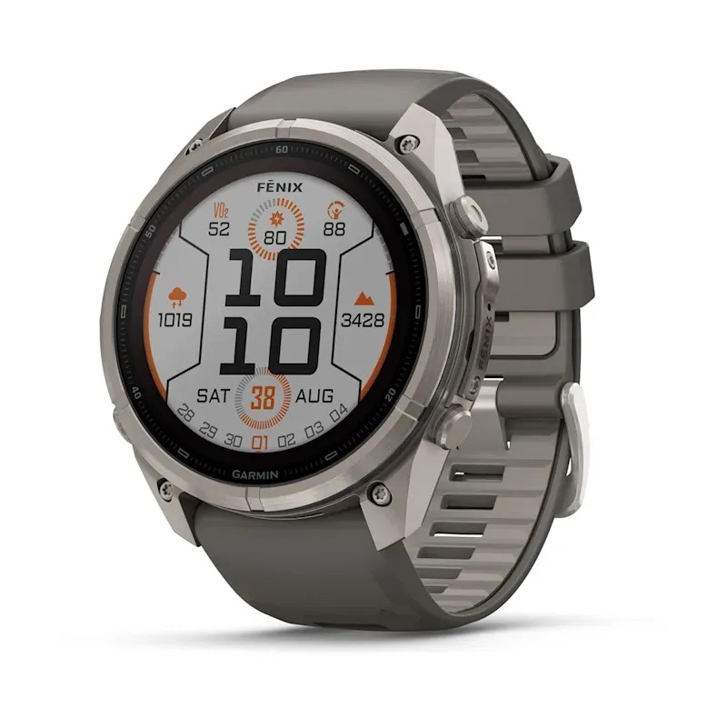Garmin Fenix 9 Pro - Solar, Titanium, 51mm (Pebble Gray/Silver Gray Silicone Band)