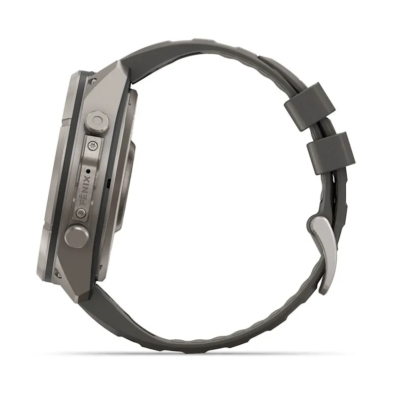 Garmin Fenix 9 Pro - Solar, Titanium, 51mm (Pebble Gray/Silver Gray Silicone Band)