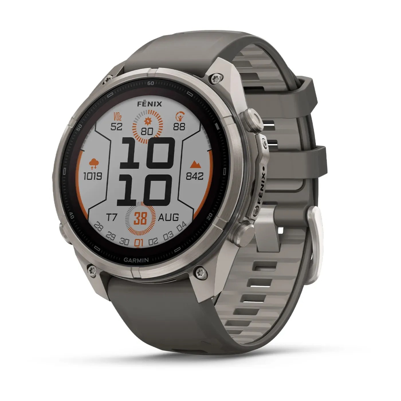 Garmin Fenix 9 Pro - Solar, Titanium, 47mm (Pebble Gray/Silver Gray Silicone Band)