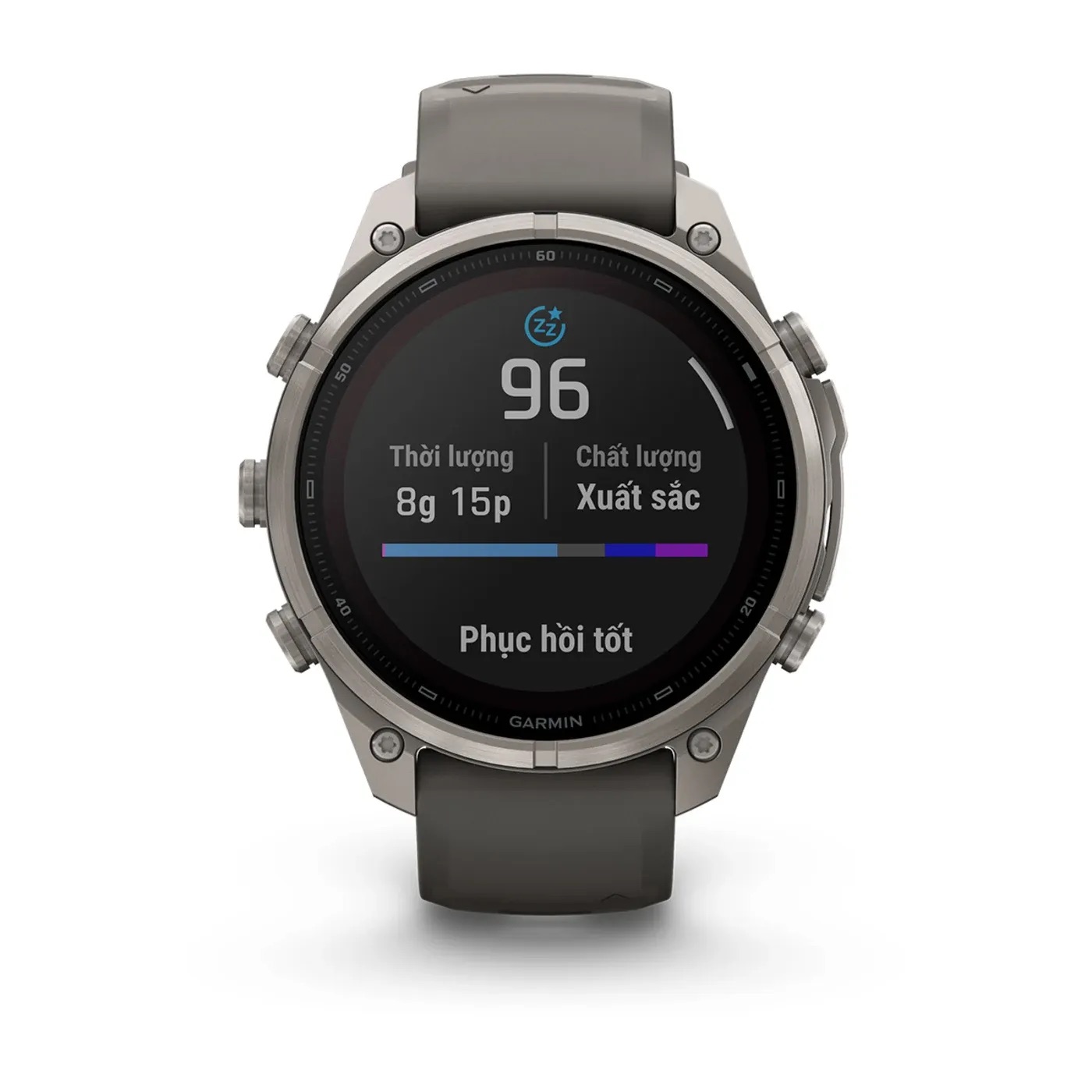 Garmin Fenix 9 Pro - Solar, Titanium, 47mm (Pebble Gray/Silver Gray Silicone Band)
