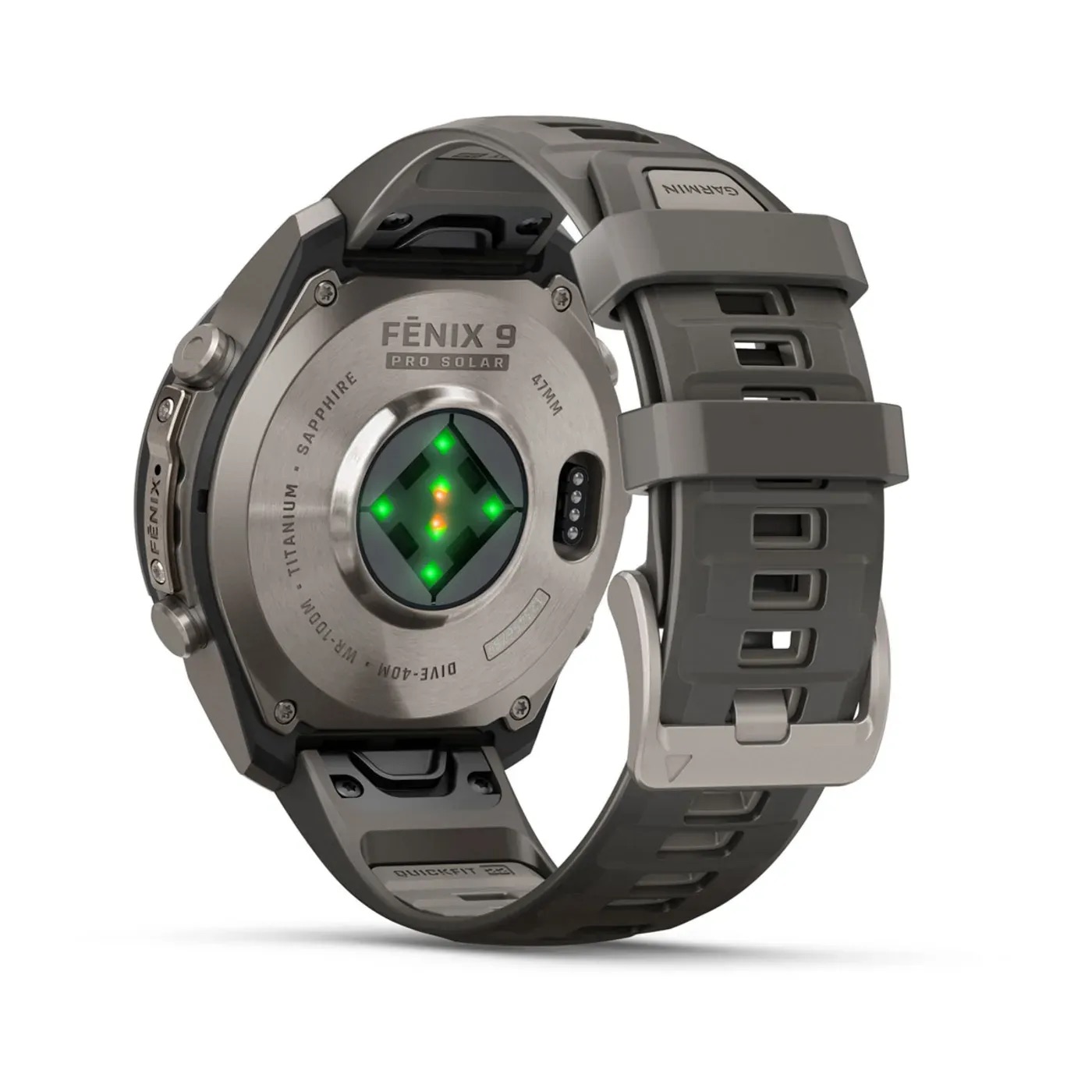 Garmin Fenix 9 Pro - Solar, Titanium, 47mm (Pebble Gray/Silver Gray Silicone Band)
