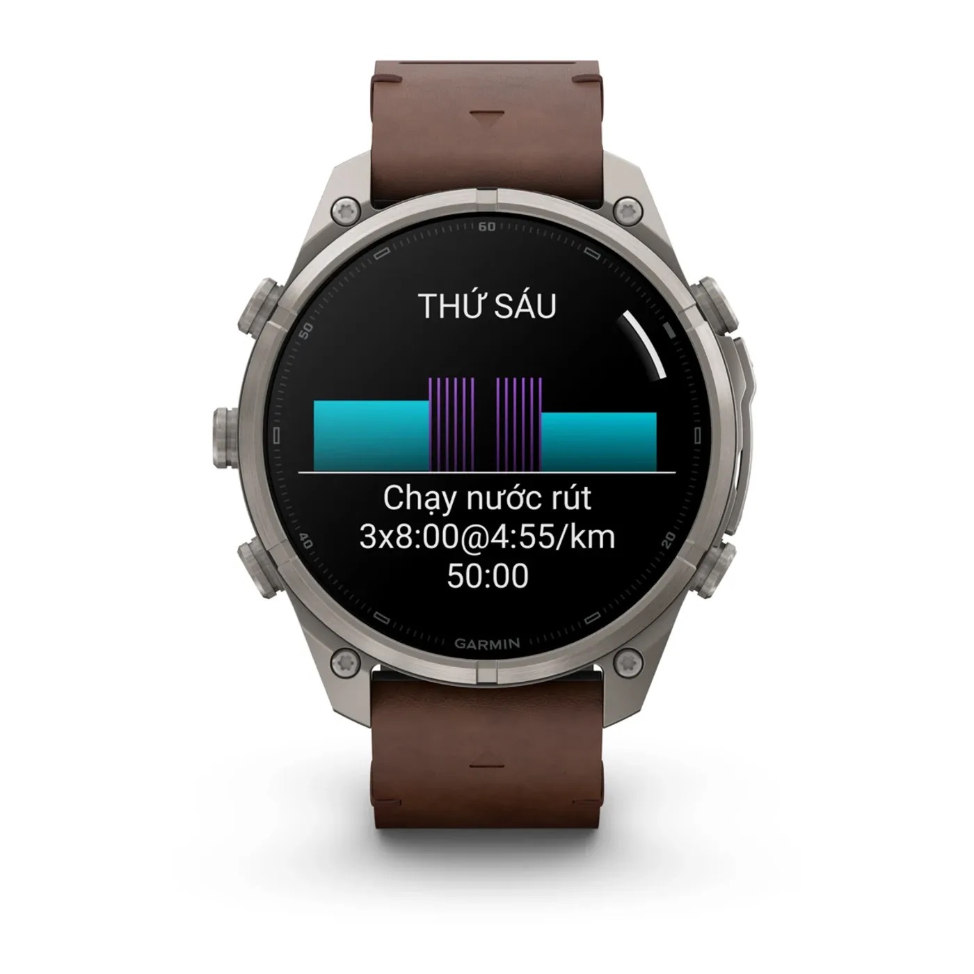 Garmin Fenix 9 Pro – Titanium, 47mm (Pebble Gray/Walnut Leather Band)
