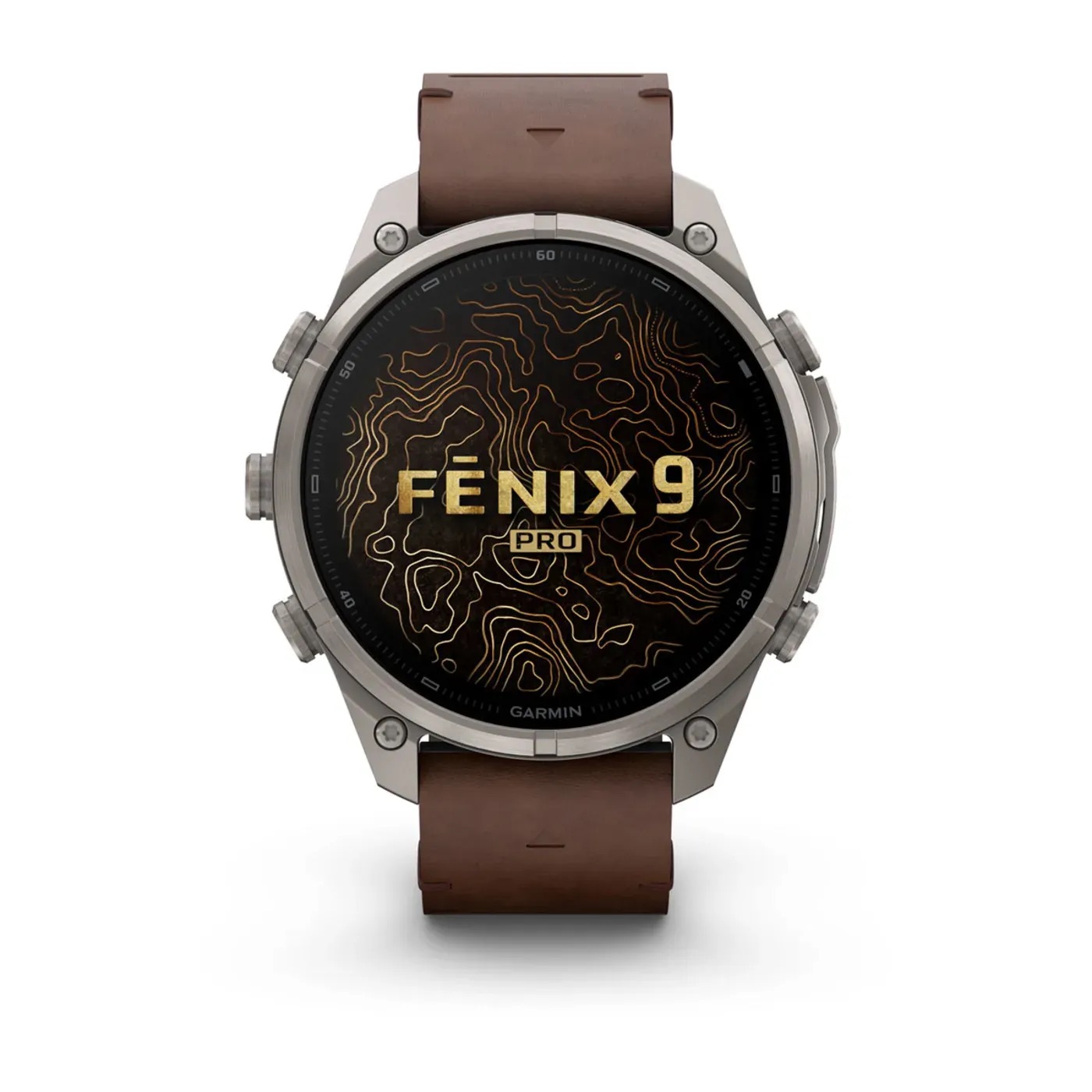 Garmin Fenix 9 Pro – Titanium, 47mm (Pebble Gray/Walnut Leather Band)