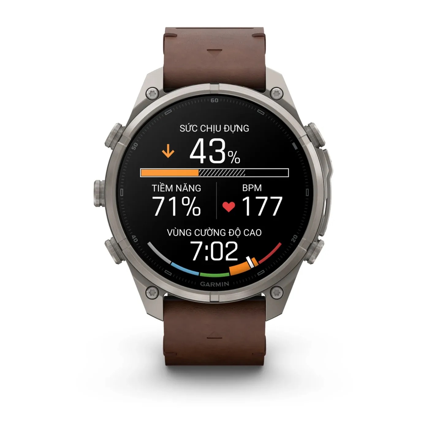 Garmin Fenix 9 Pro – Titanium, 47mm (Pebble Gray/Walnut Leather Band)