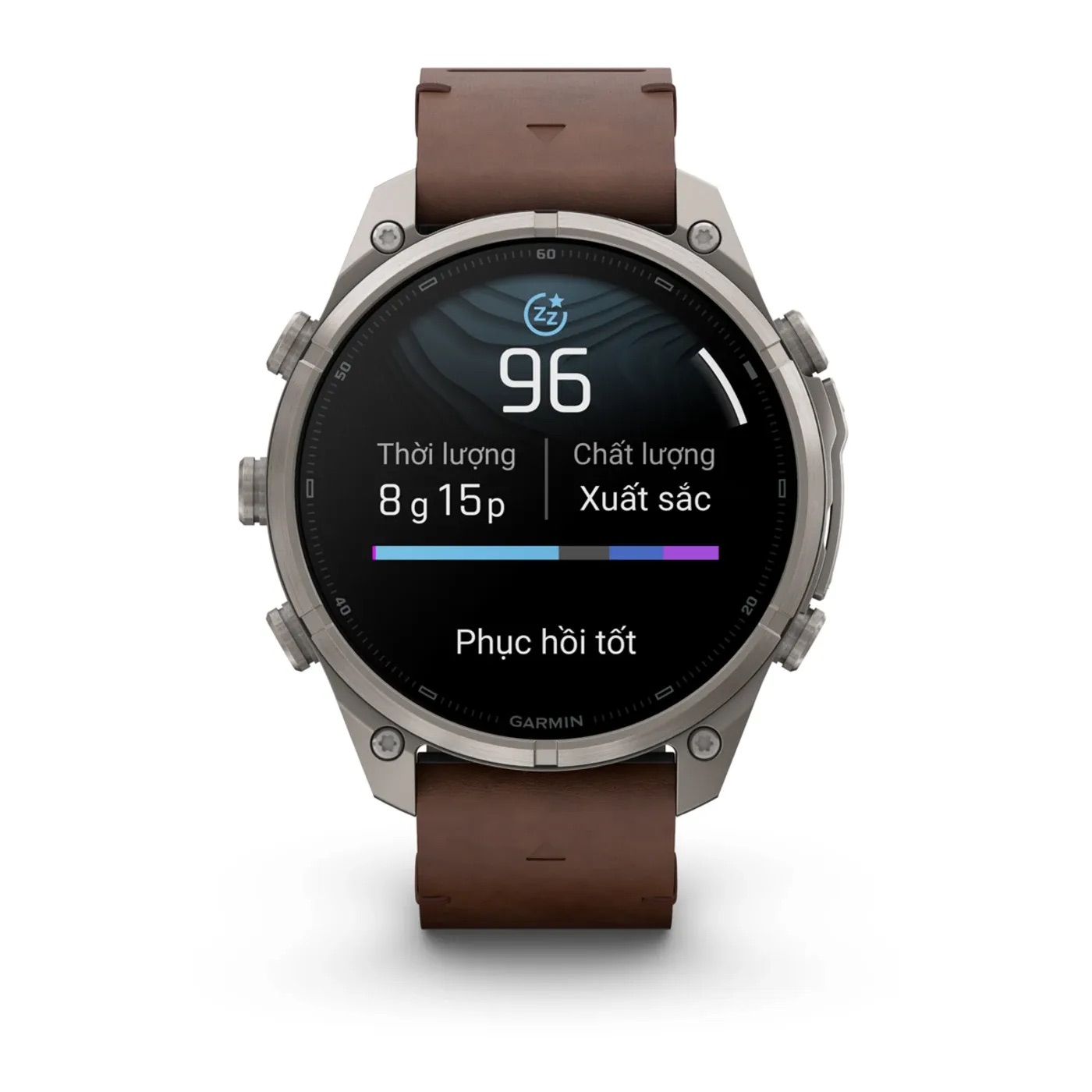 Garmin Fenix 9 Pro – Titanium, 47mm (Pebble Gray/Walnut Leather Band)