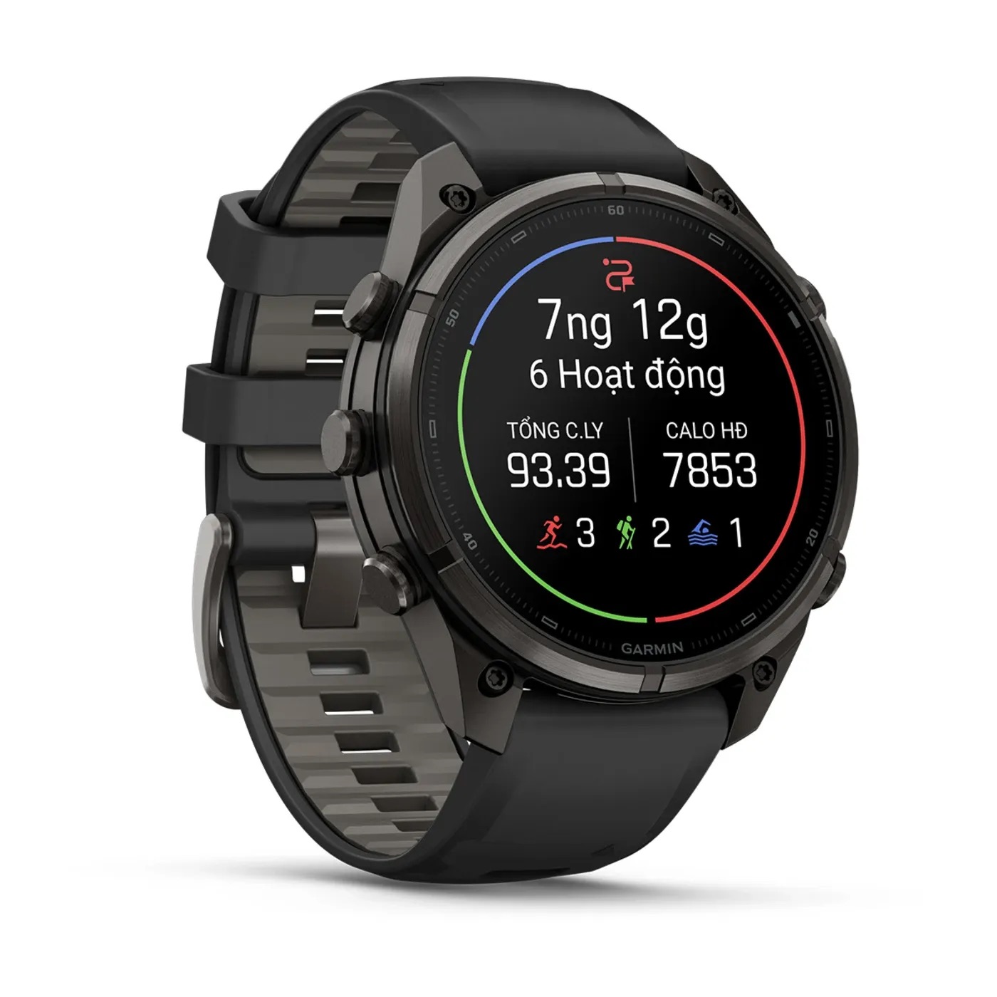 Garmin Fenix 9 Pro – Titanium, 47mm (Black/Pebble Gray Band)