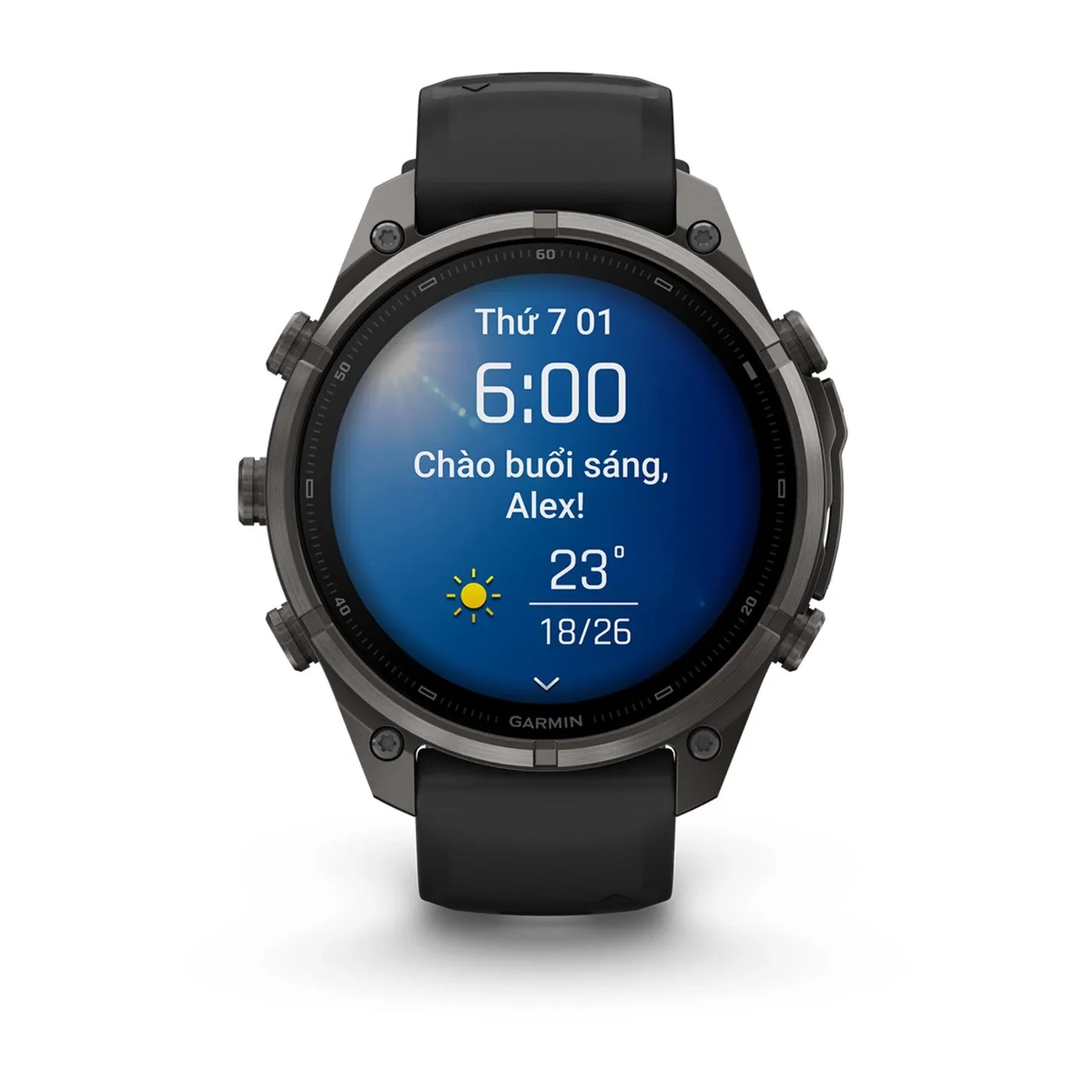 Garmin Fenix 9 Pro – Titanium, 47mm (Black/Pebble Gray Band)