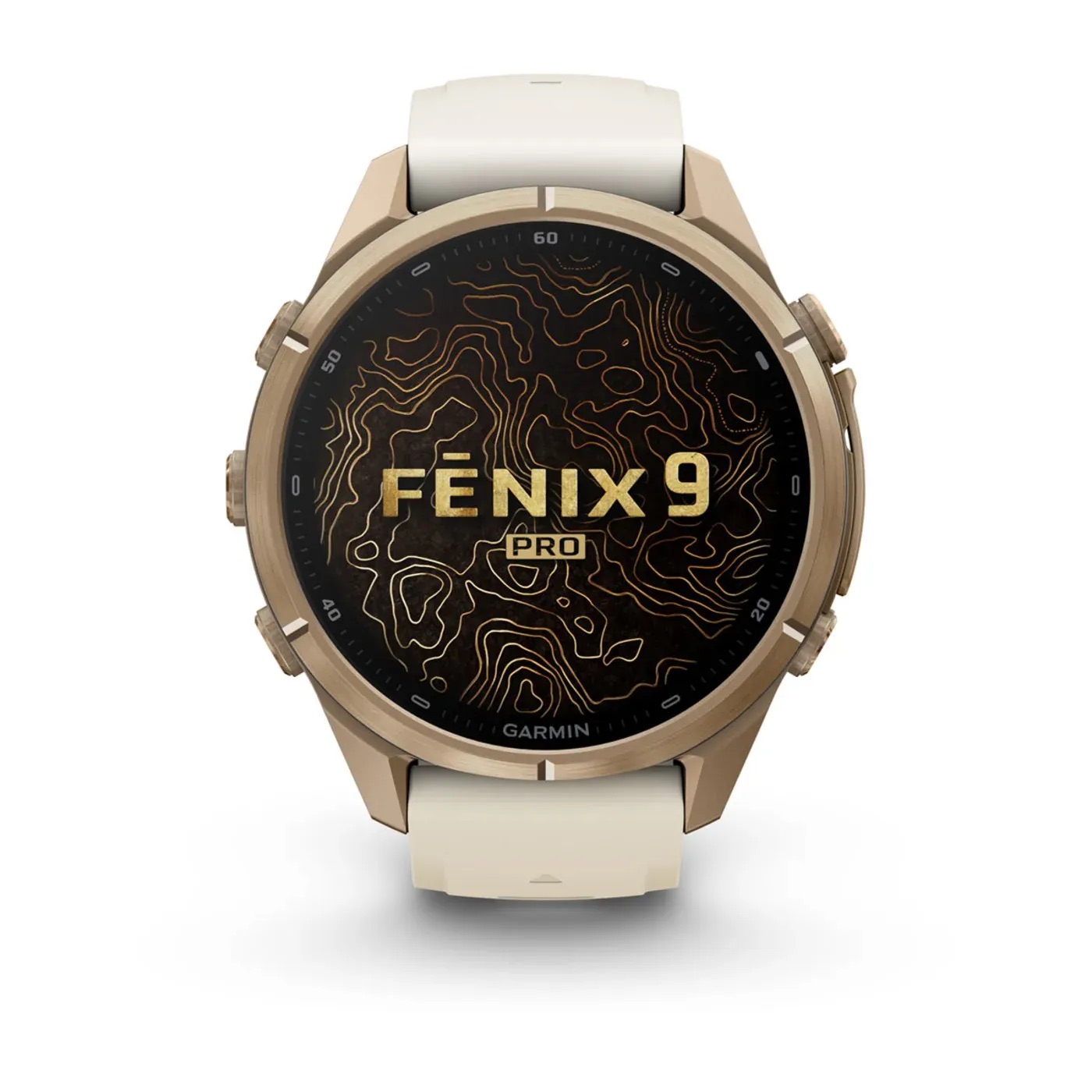 Garmin Fenix 9 Pro – Titanium, 43mm (Cream/Fog Gray Band)