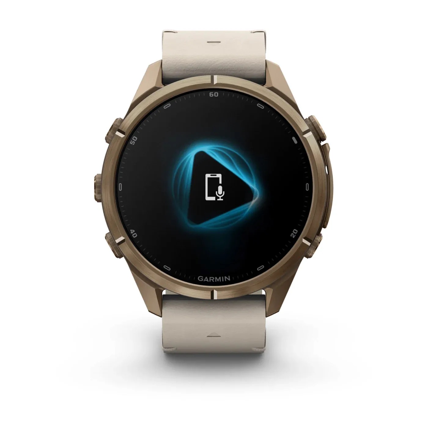 Garmin fēnix 9 Pro – Titanium, 43mm (Autumn Gold/Bone Leather Band)