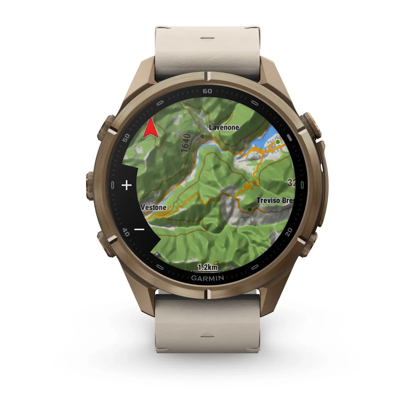 Garmin fēnix 9 Pro – Titanium, 43mm (Autumn Gold/Bone Leather Band)
