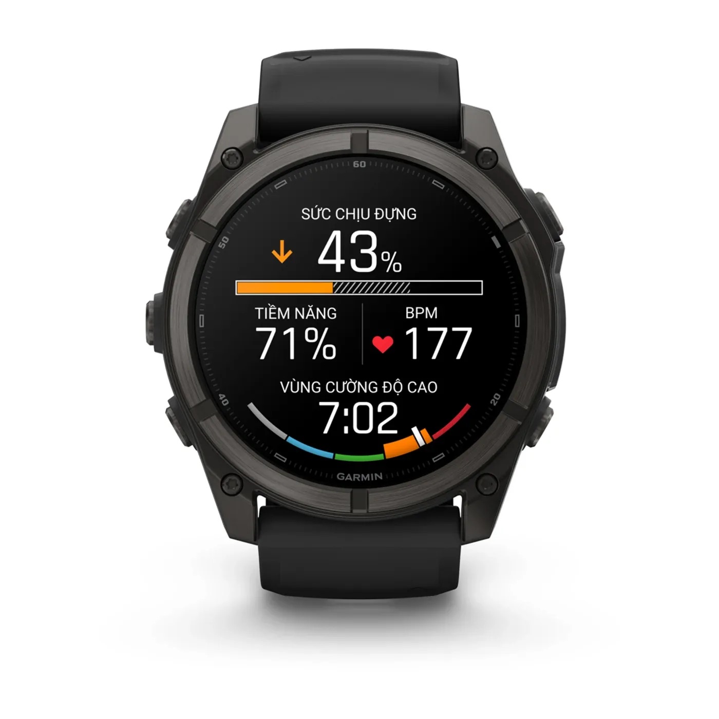 Garmin Fenix 9 – 51mm, DLC Titanium (Black Silicone Band)