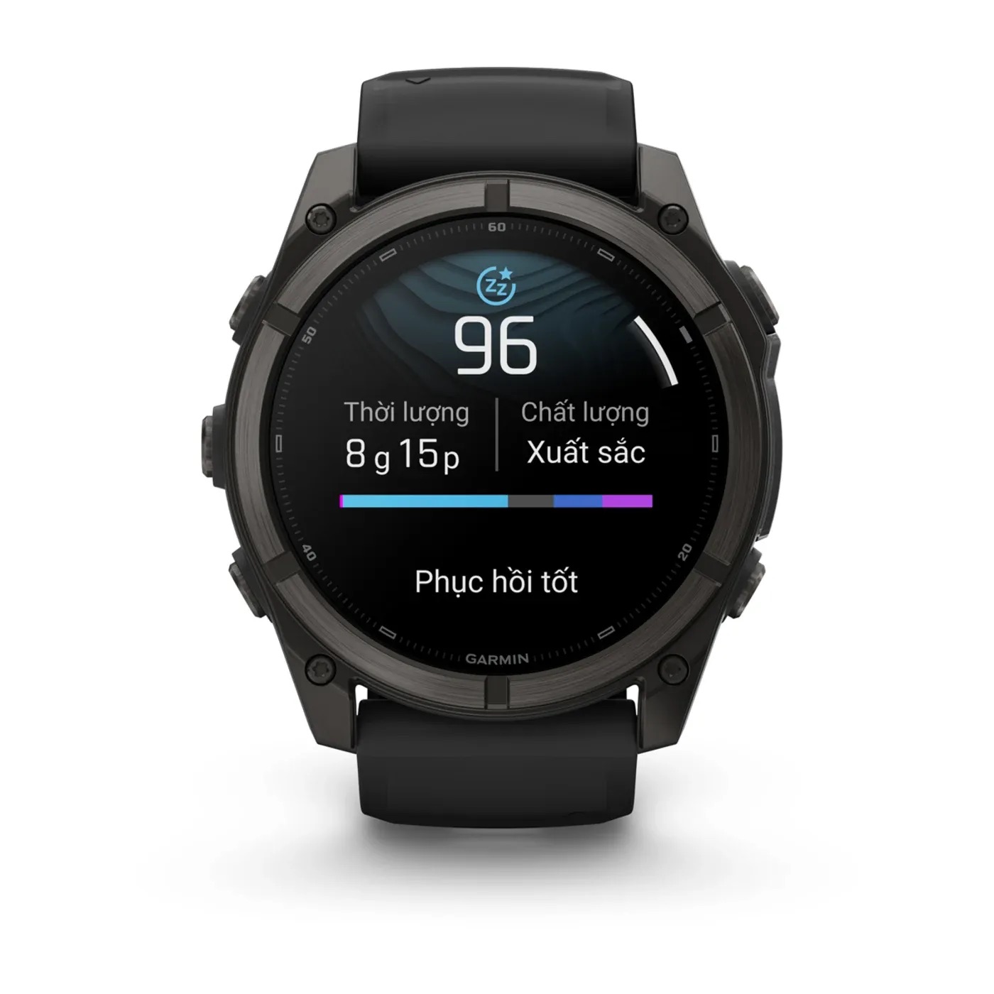 Garmin Fenix 9 – 51mm, DLC Titanium (Black Silicone Band)