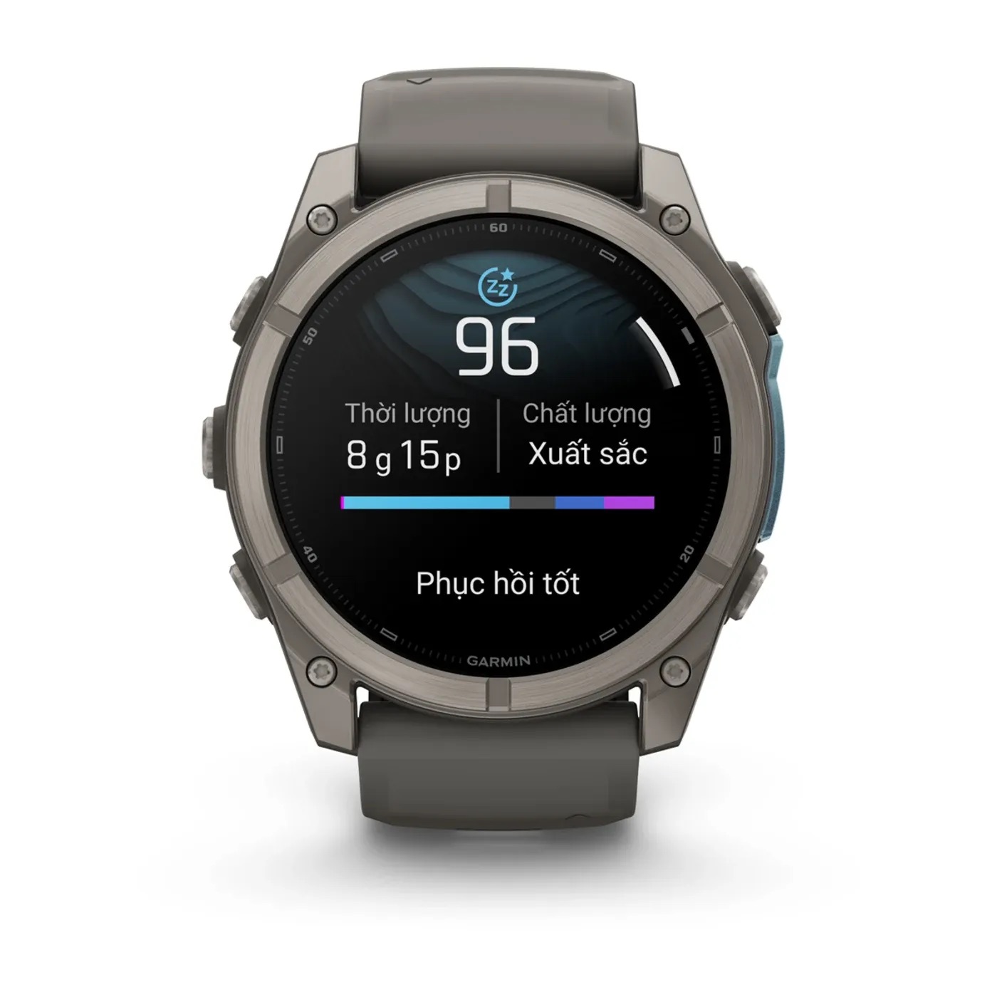 Garmin Fenix 9 – 51mm, Titanium (Pebble Gray Silicone Band)