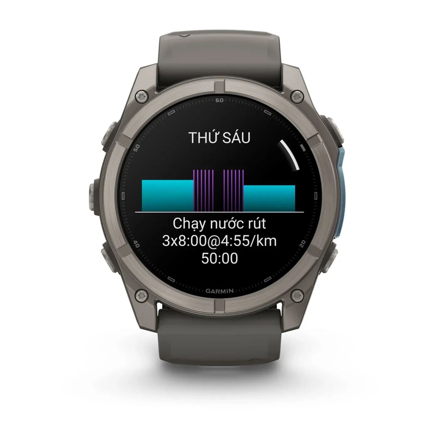 Garmin Fenix 9 – 51mm, Titanium (Pebble Gray Silicone Band)