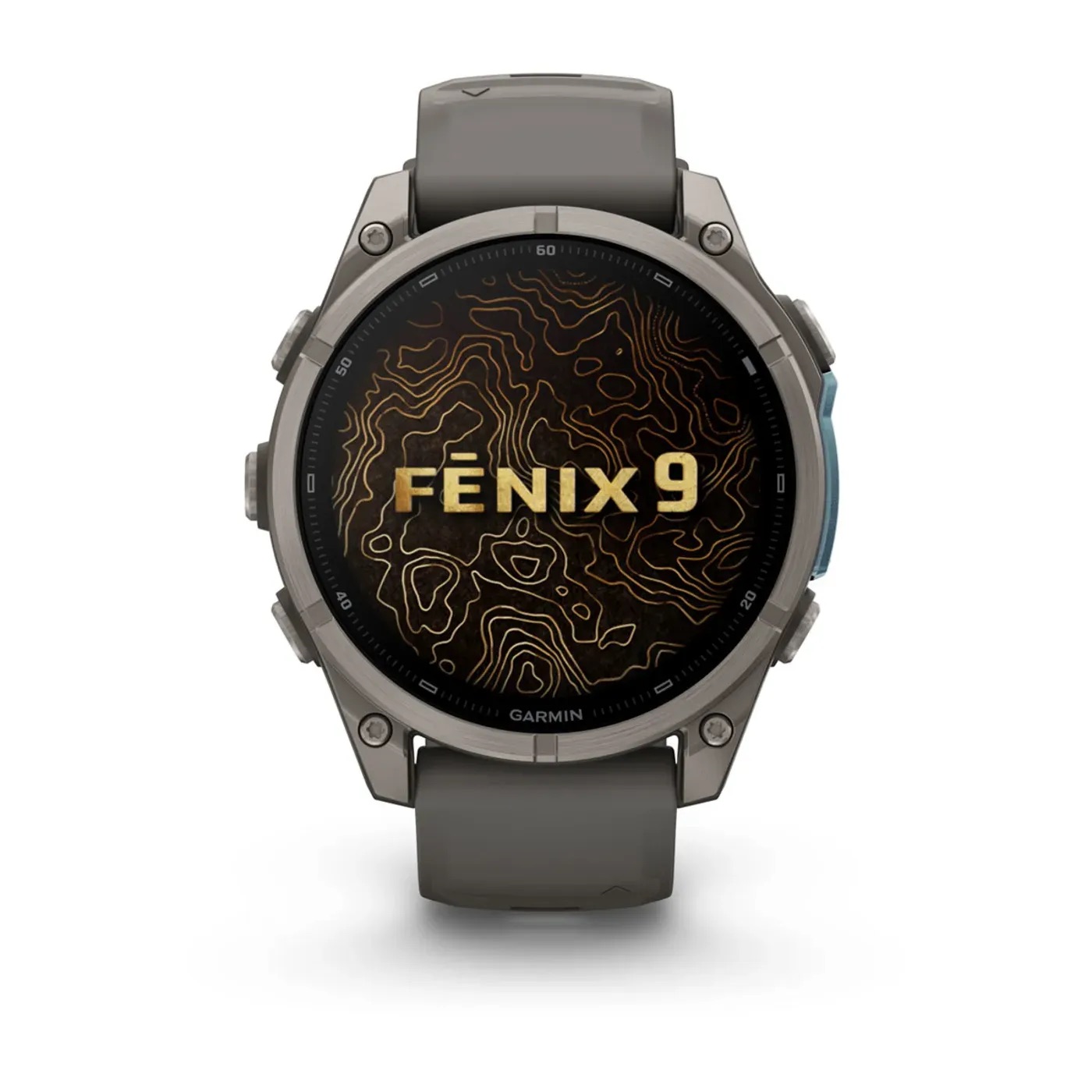 Garmin Fenix 9 – 47mm, Titanium (Pebble Gray Silicone Band)
