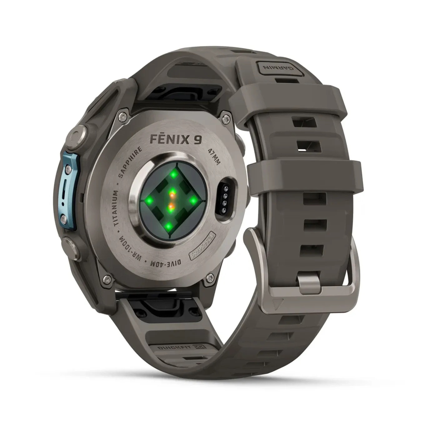 Garmin Fenix 9 – 47mm, Titanium (Pebble Gray Silicone Band)