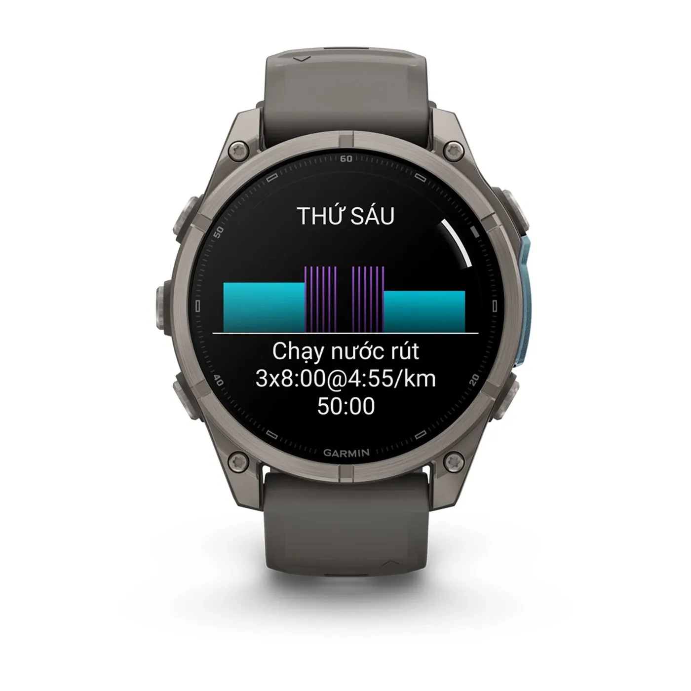 Garmin Fenix 9 – 47mm, Titanium (Pebble Gray Silicone Band)