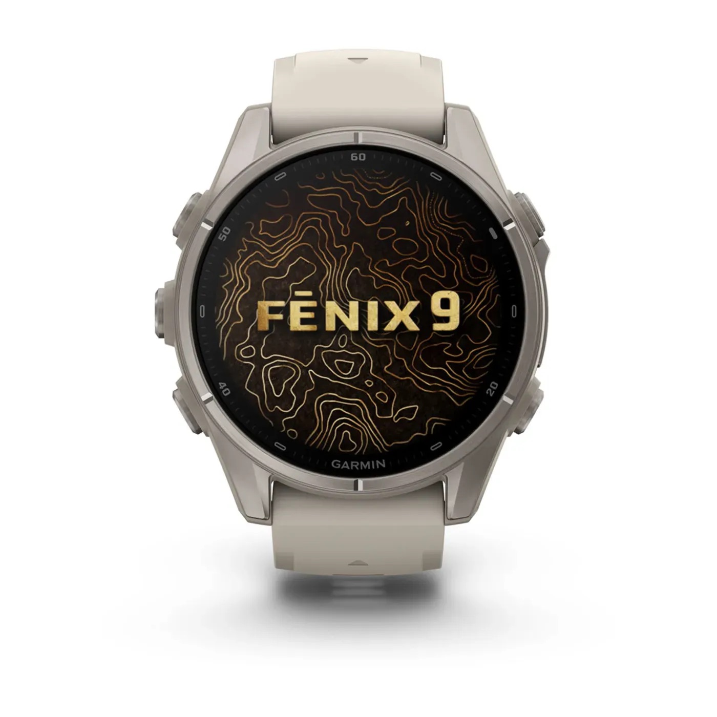 Garmin Fenix 9 – 43mm, Titanium (Fog Gray Silicone Band)