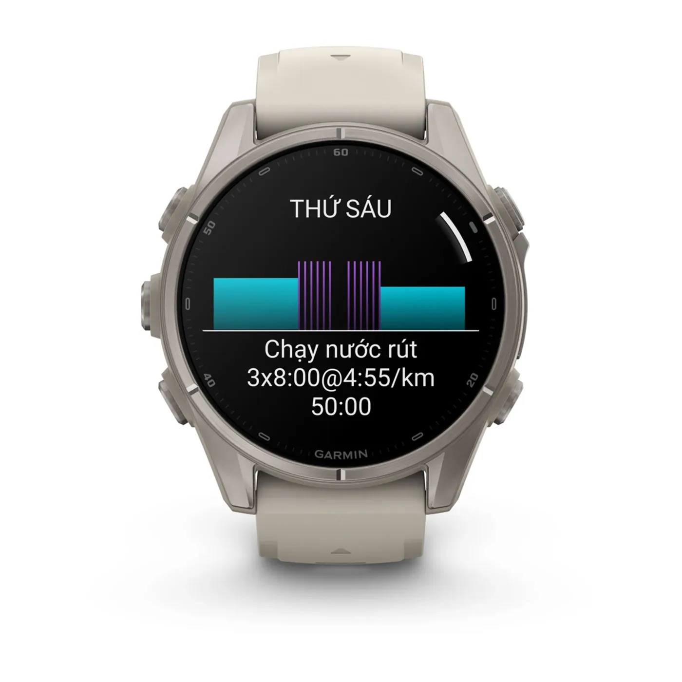 Garmin Fenix 9 – 43mm, Titanium (Fog Gray Silicone Band)