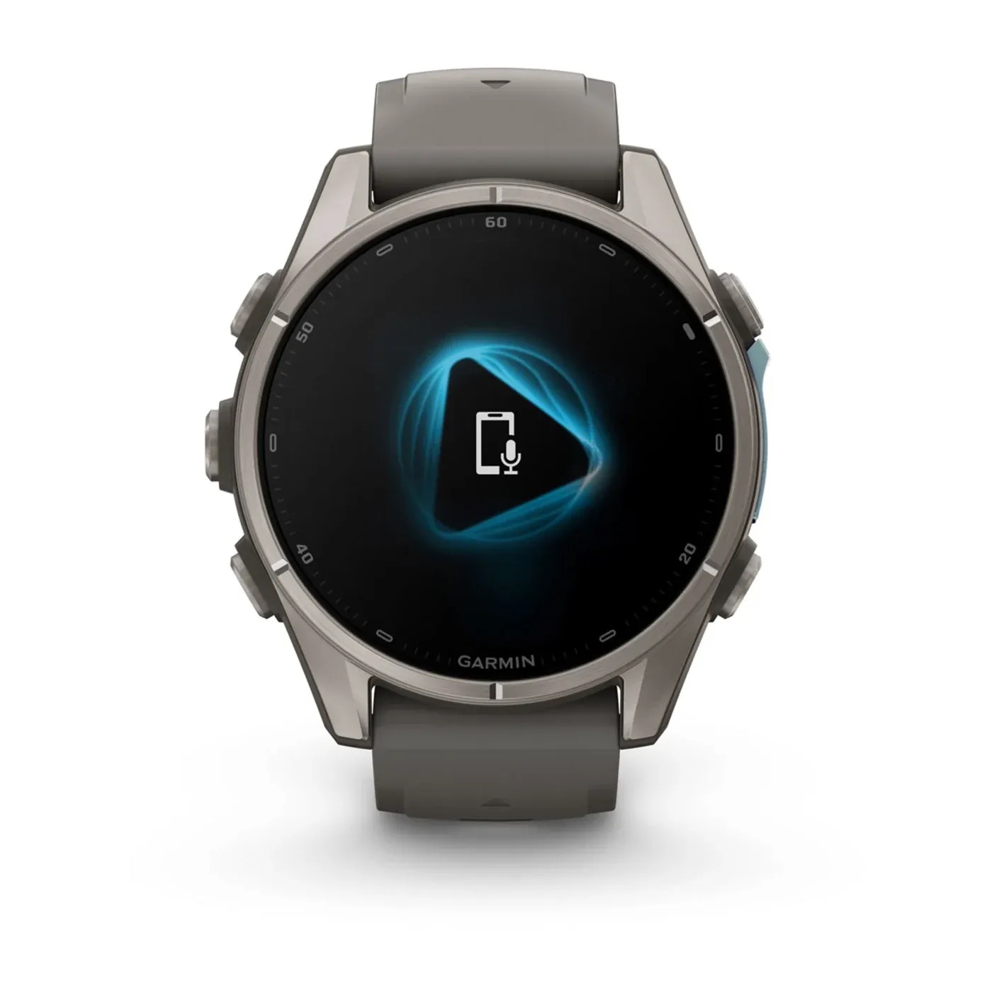 Garmin Fenix 9 – 43mm, Titanium (Pebble Gray Silicone Band)