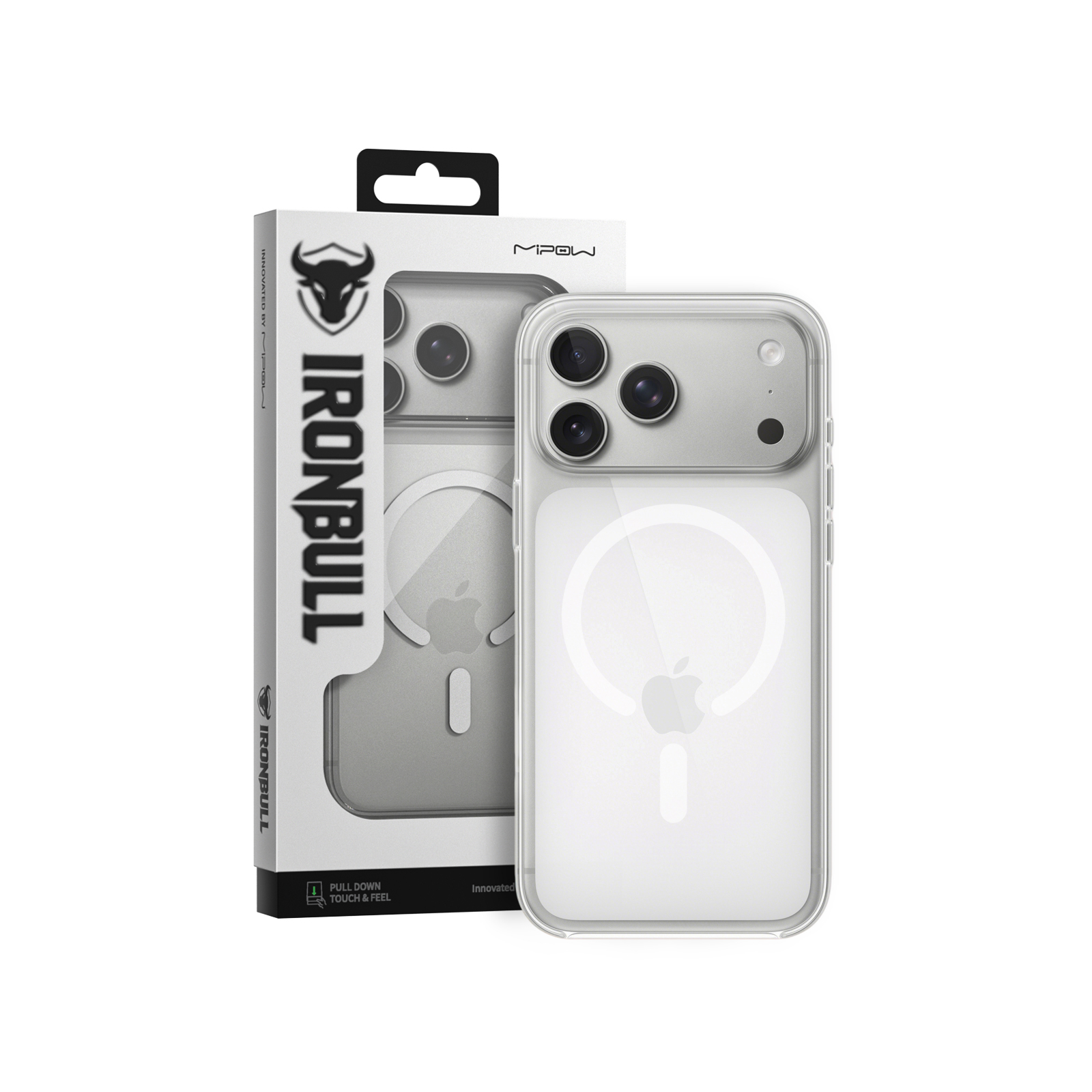 Ốp Lưng Magsafe Mipow Ironbull Tempered Glass Transparent