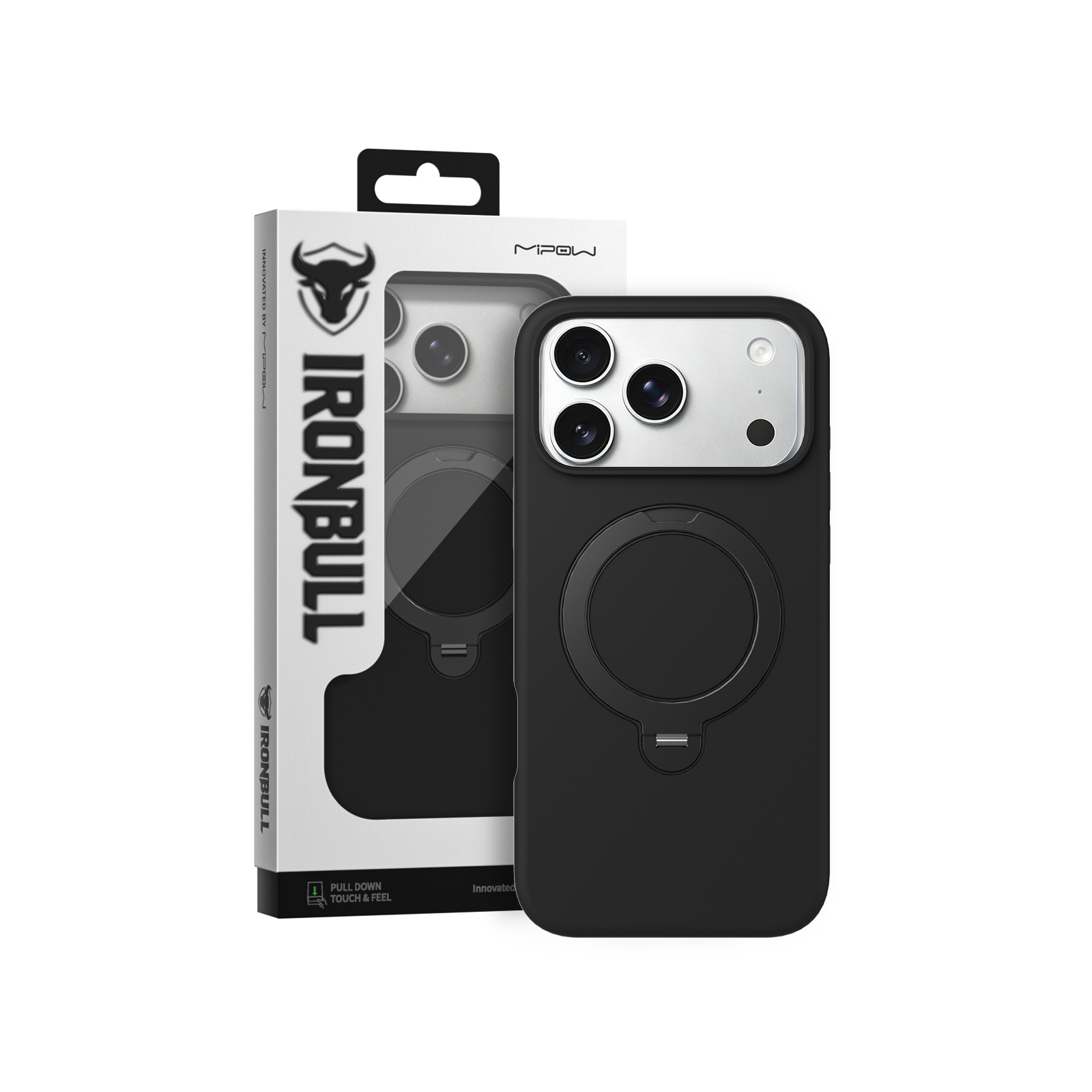 Ốp lưng Magsafe iPhone 18 Pro Max Mipow Ironbull SiliconEX Stand