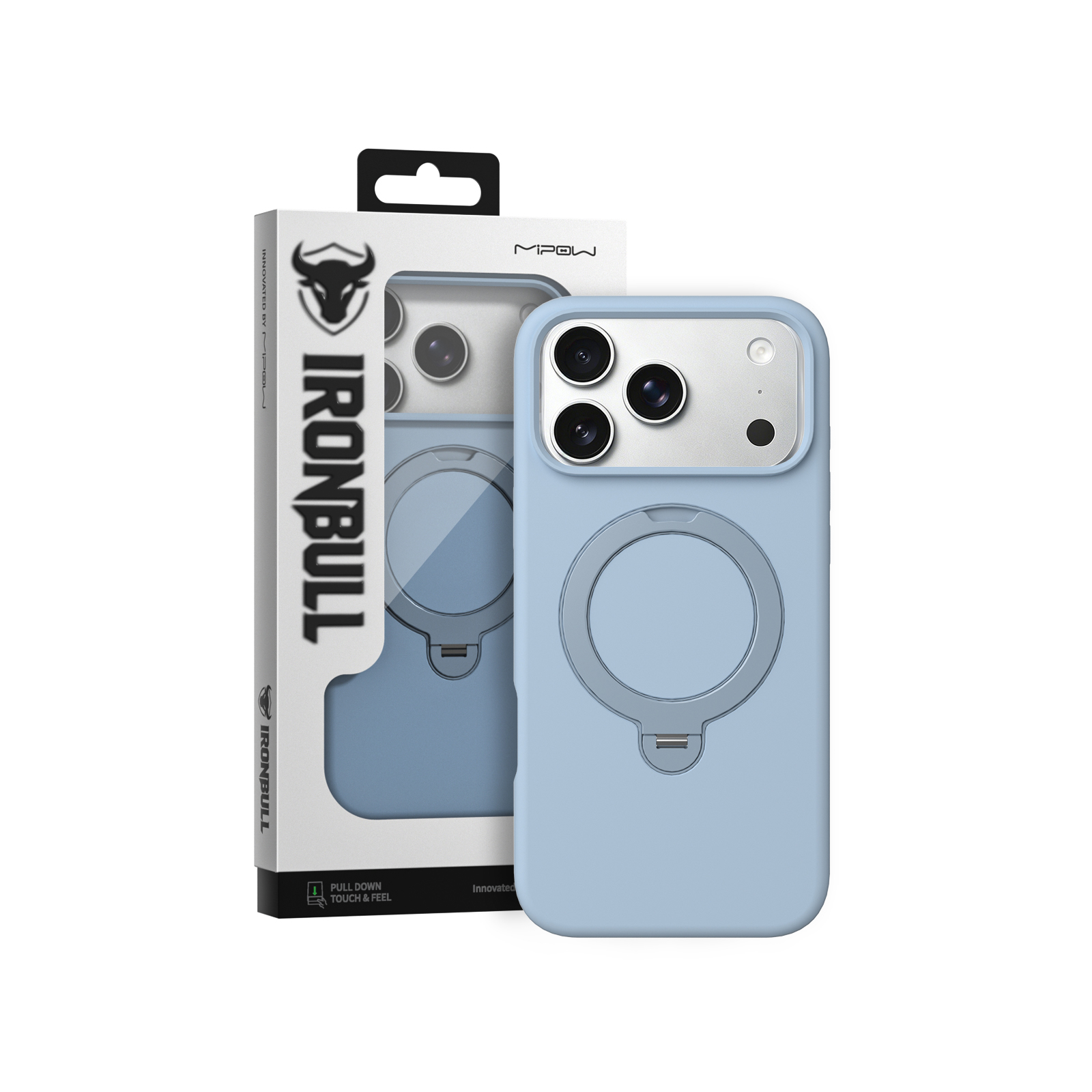 Ốp lưng Magsafe iPhone 18 Pro Max Mipow Ironbull SiliconEX Stand