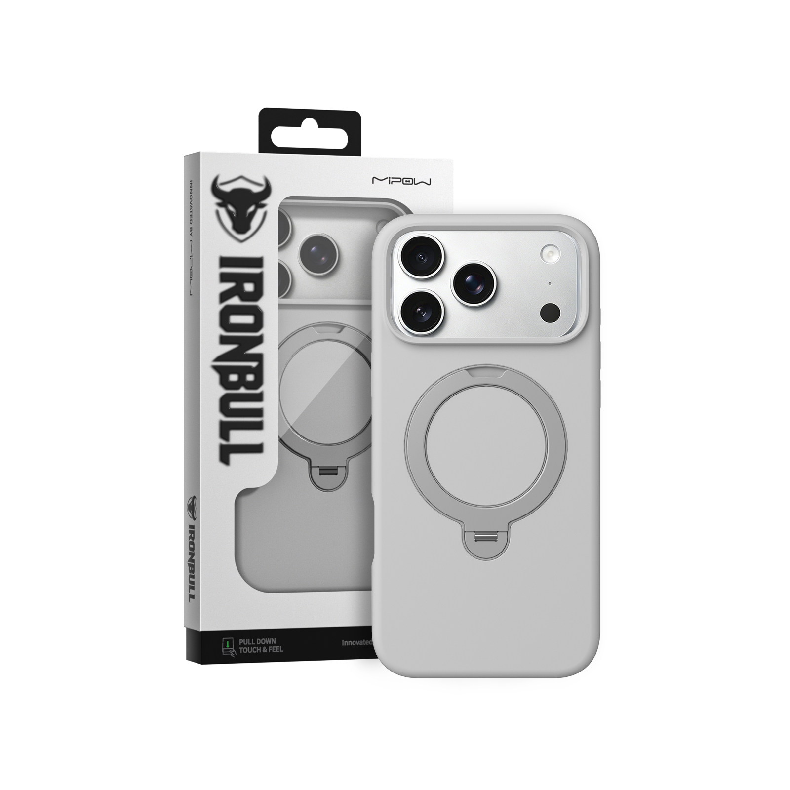 Ốp lưng Magsafe iPhone 18 Pro Max Mipow Ironbull SiliconEX Stand