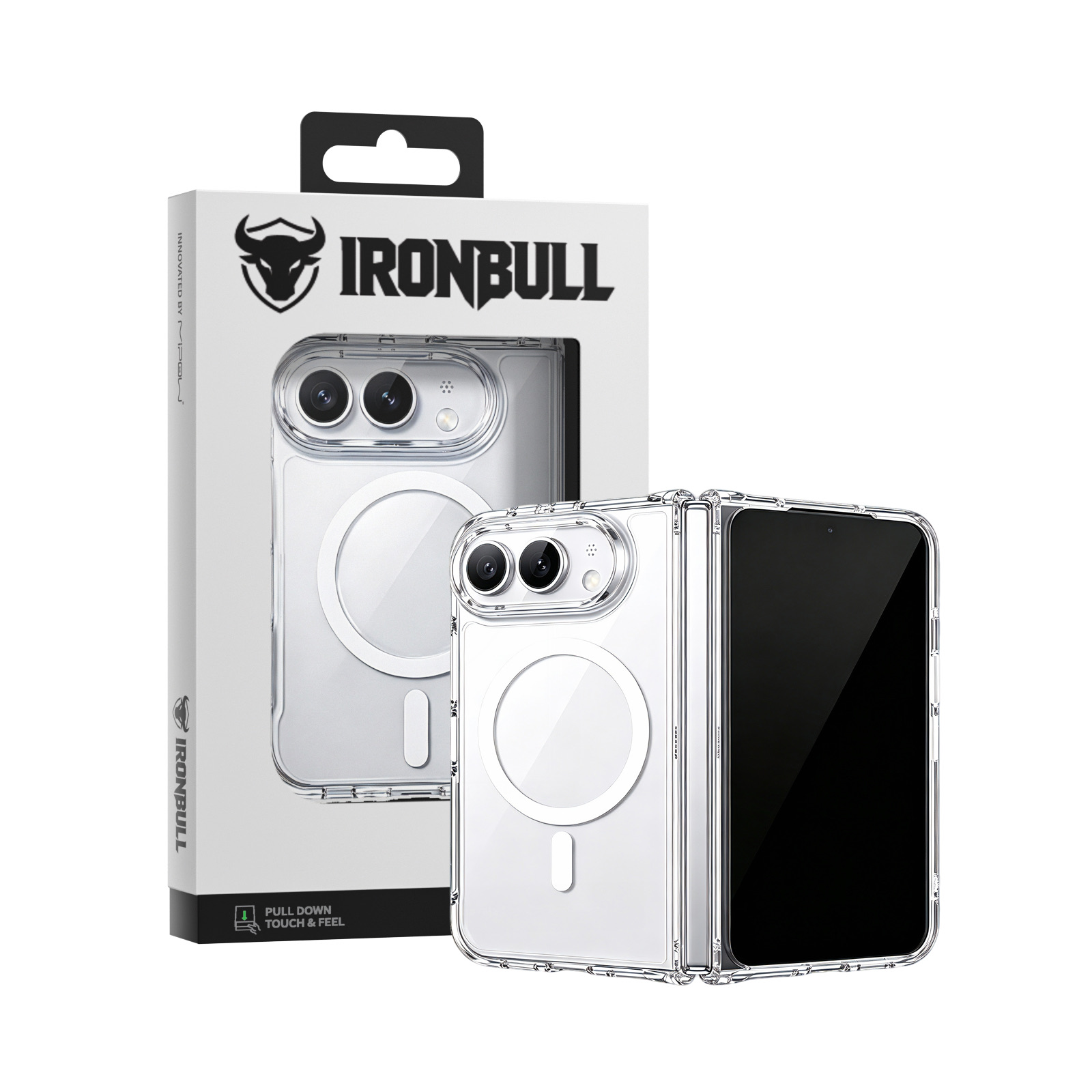 Ốp Lưng Magsafe iPhone Duo Mipow Ironbull Tempered Glass Transparent