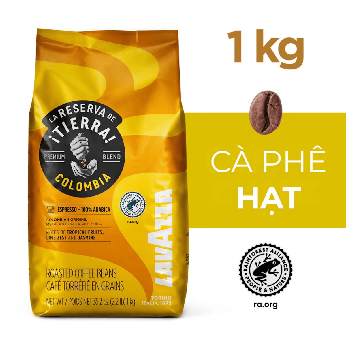Cà phê hạt Lavazza ¡TIERRA! Colombia (1KG)