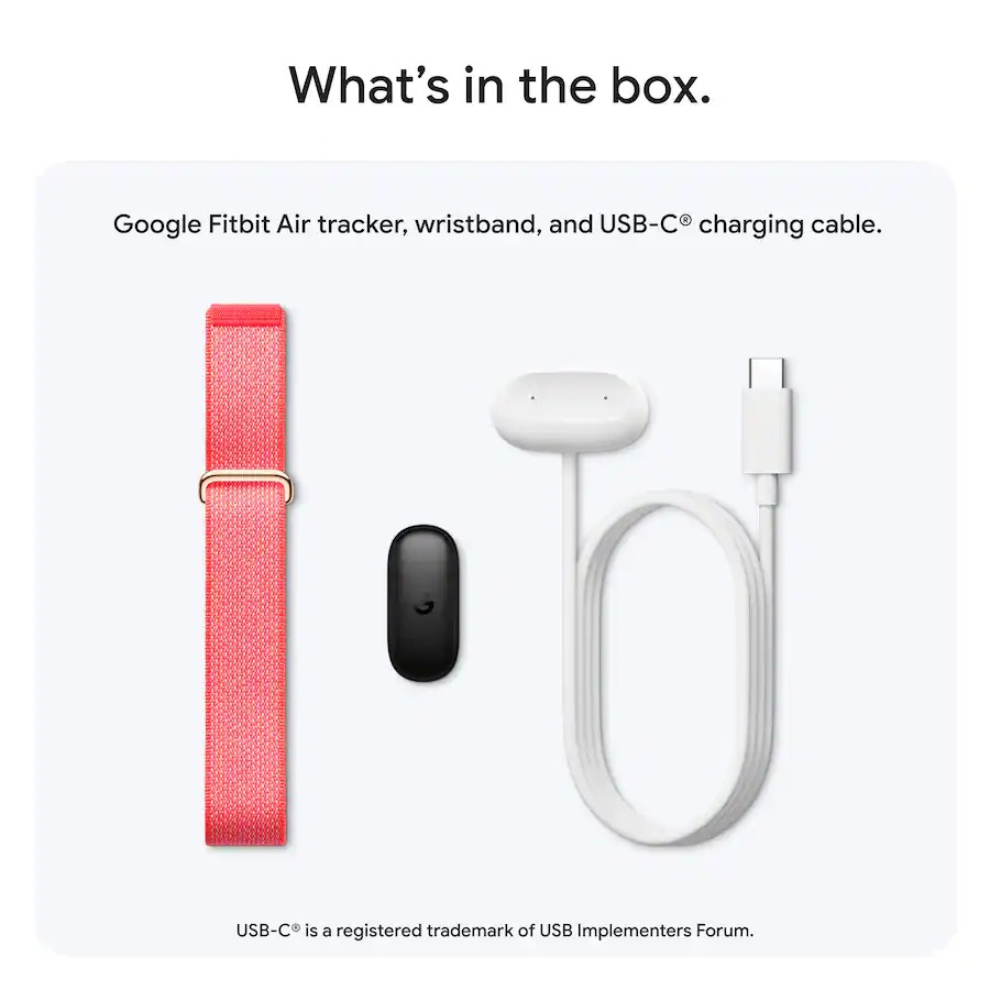 Vòng theo dõi sức khỏe Google Fitbit Air