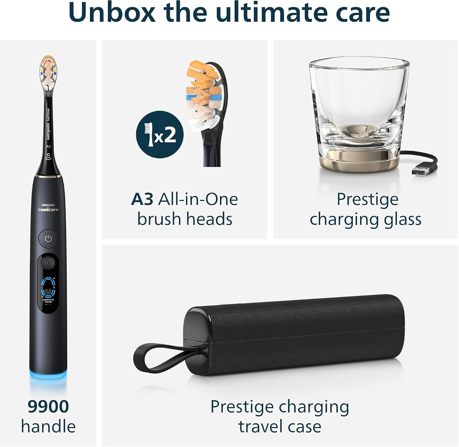 Bàn chải điện Philips Sonicare Next-Gen DiamondClean 9900 Prestige HX9834