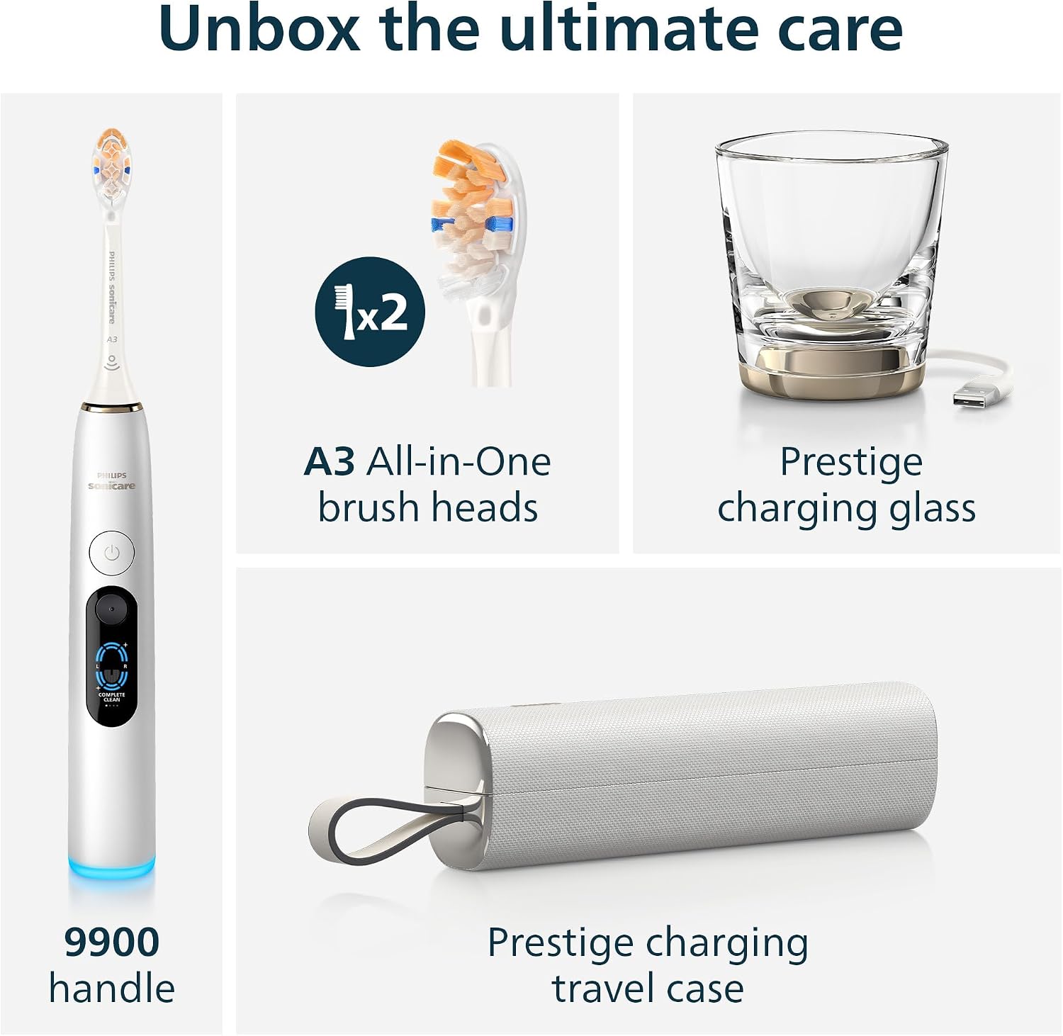 Bàn chải điện Philips Sonicare Next-Gen DiamondClean 9900 Prestige HX9834