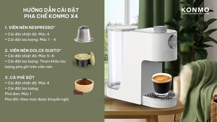 Máy pha cà phê đa năng Konmo X4