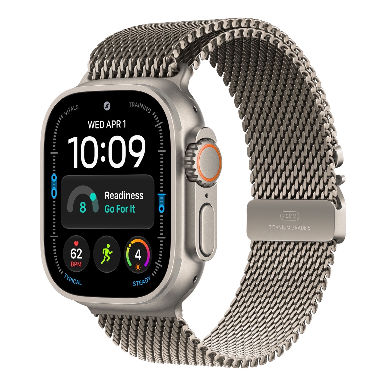 Apple Watch Ultra 4 - 49mm, Natural Titanium (Titanium Milanese Loop)