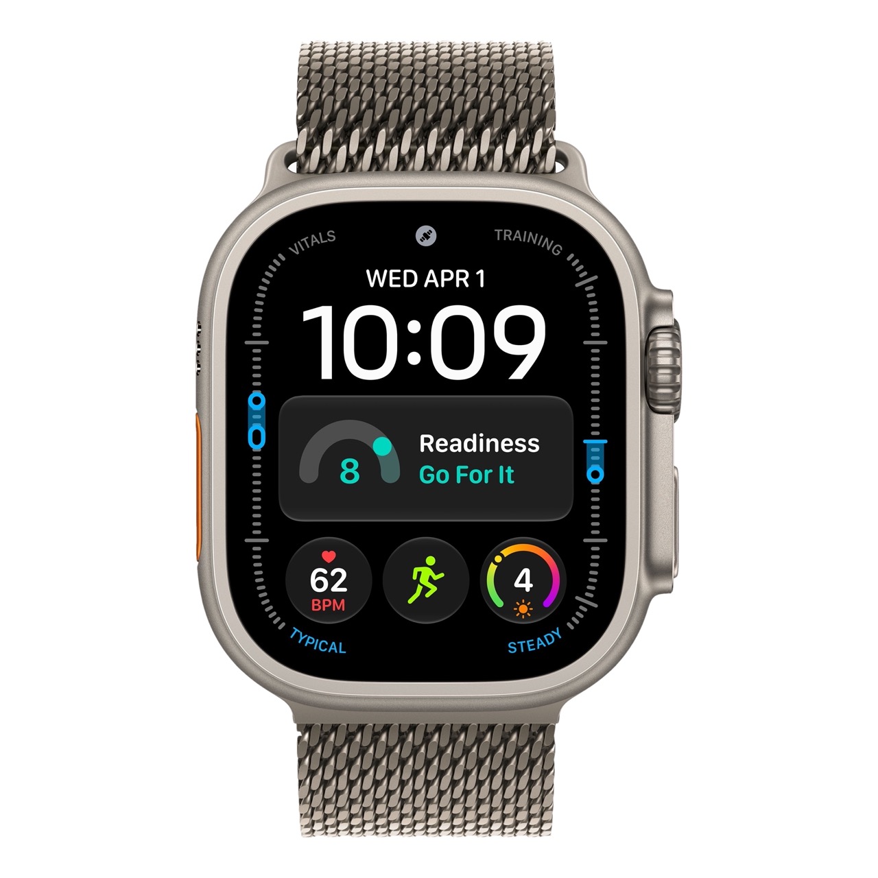 Apple Watch Ultra 4 - 49mm, Natural Titanium (Titanium Milanese Loop)