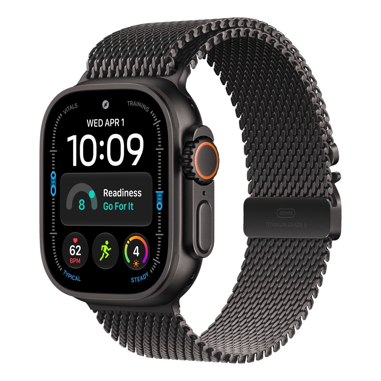 Apple Watch Ultra 4 - 49mm, Black Titanium (Titanium Milanese Loop)
